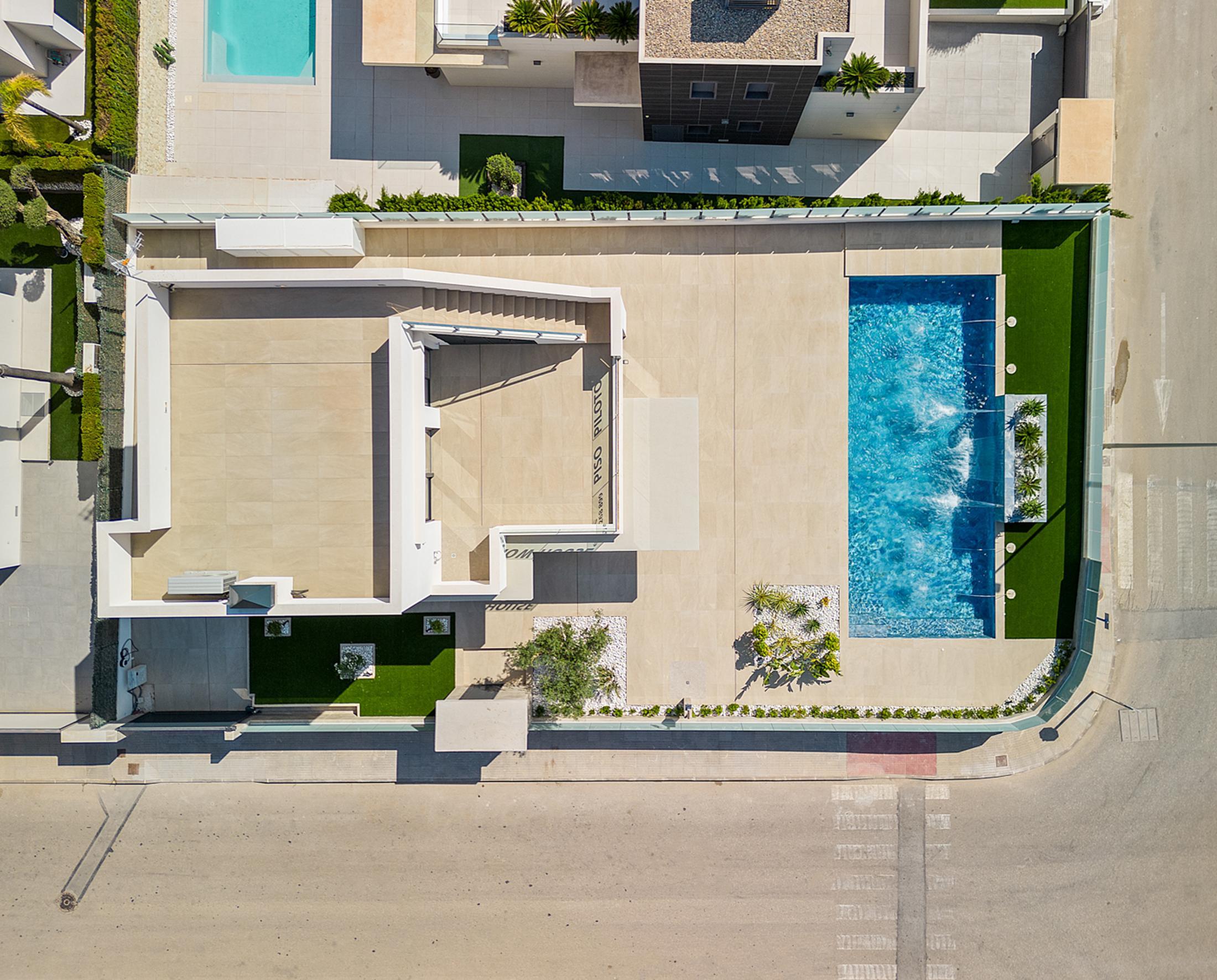 Solarium seating area in new-build villa, Campoamor, Orihuela Costa