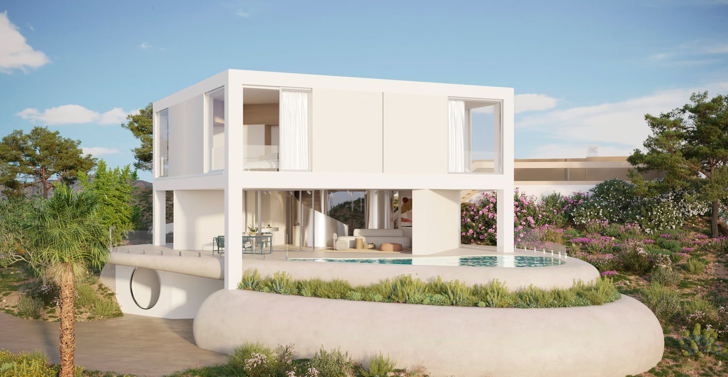 Exterior rear view of new-build villa, Las Colinas Golf, Orihuela
