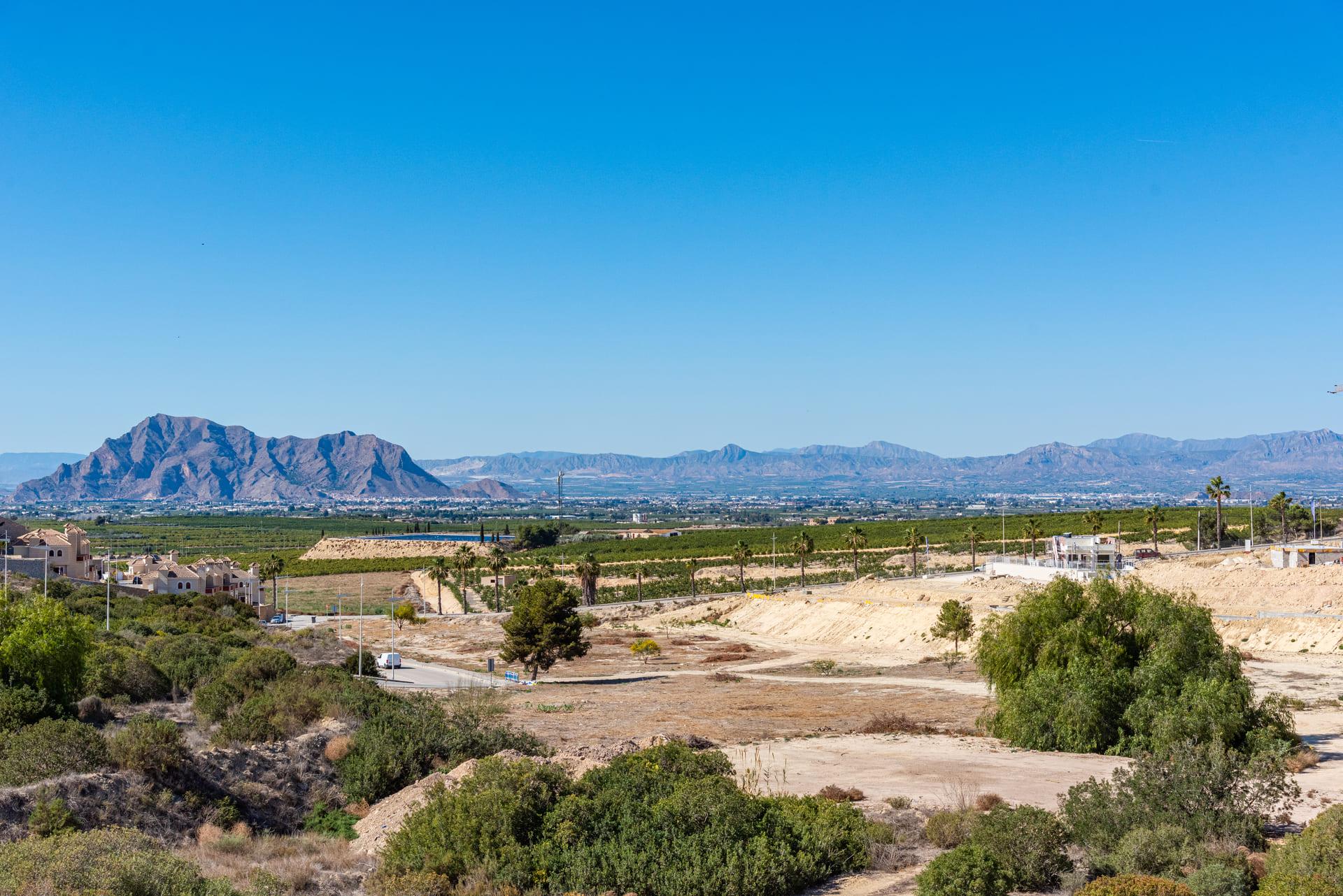 Garden area and plot surrounding new-build villa, Algorfa
