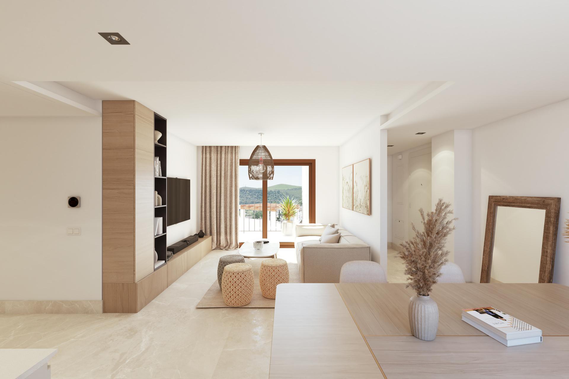 View from first-floor apartment in new-build development, Benahavis