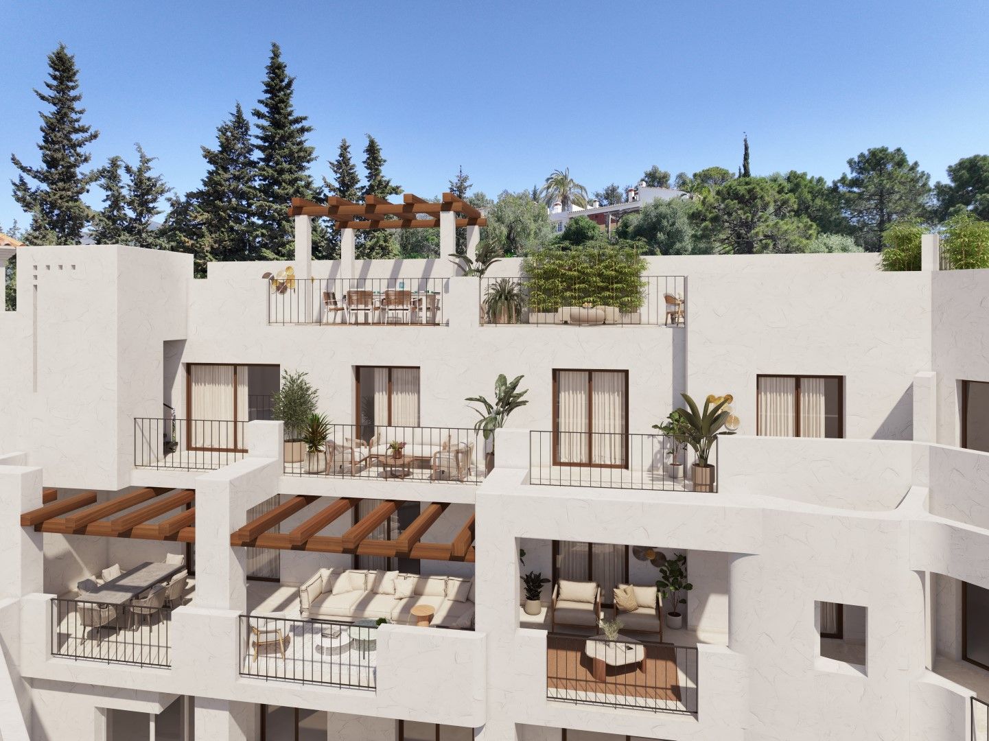 View of surrounding hills from new-build development, Benahavis