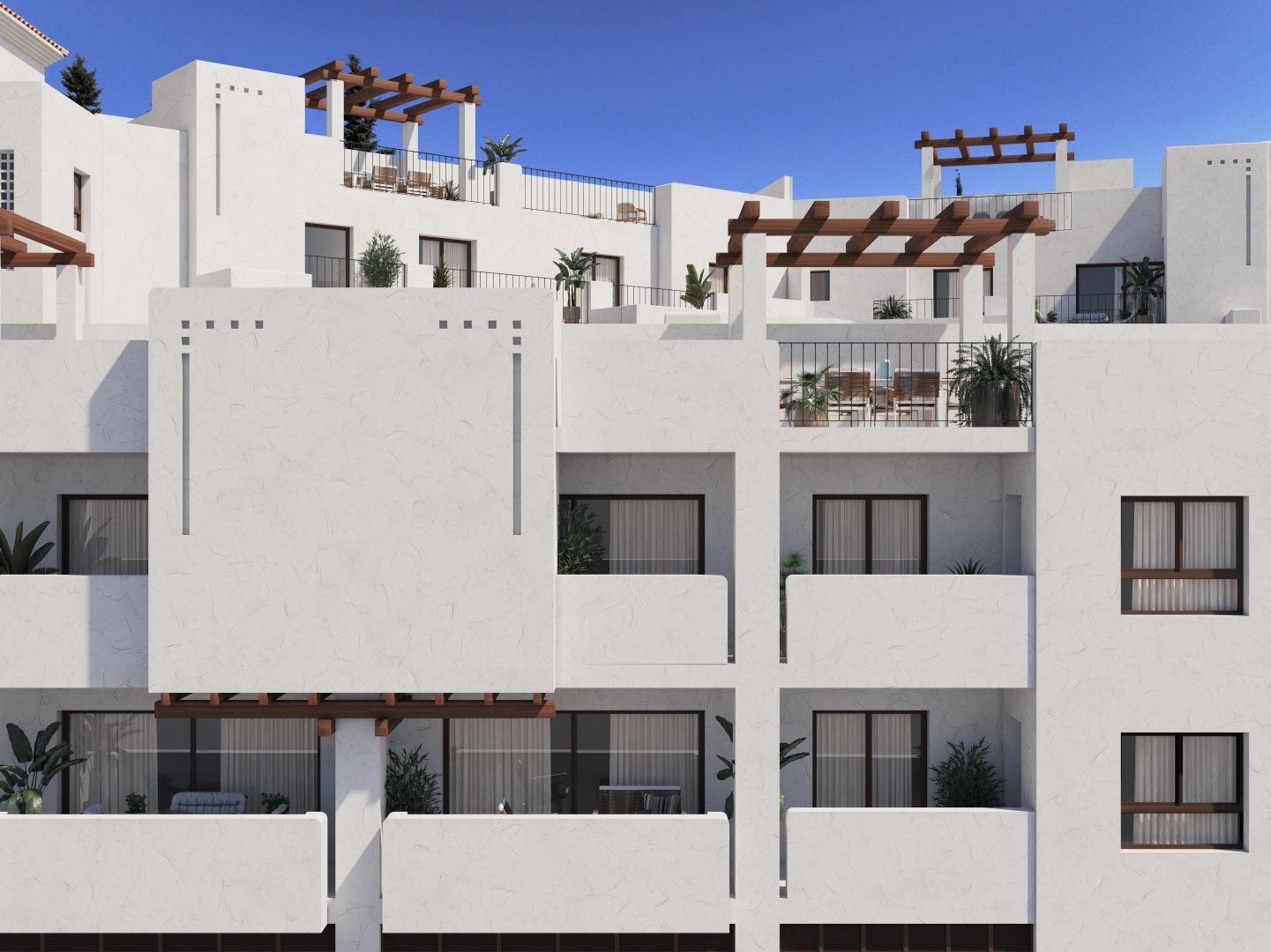 Aerial view of new-build development, La Quinta, Benahavis