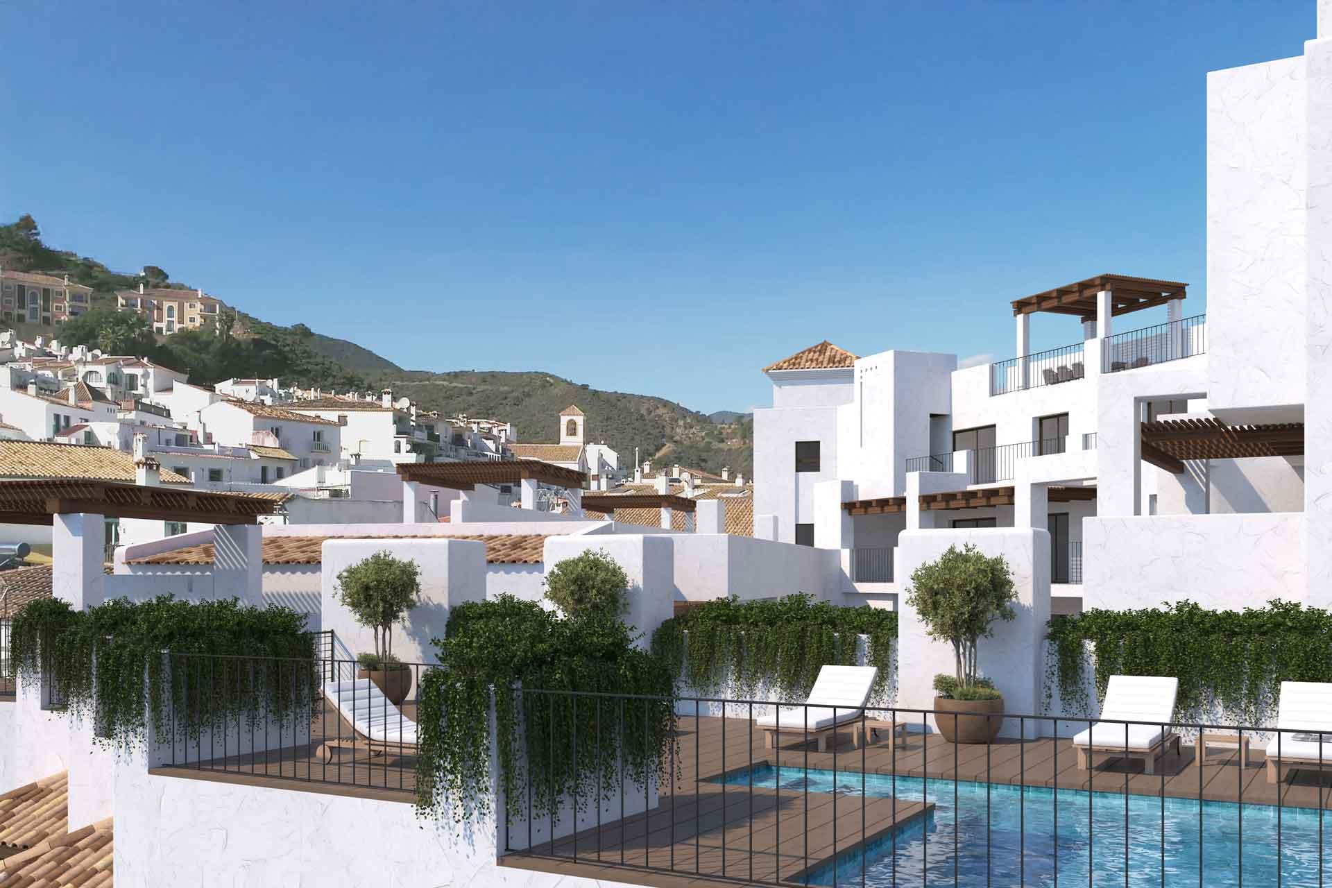 Communal area inside new-build apartment block, Benahavis