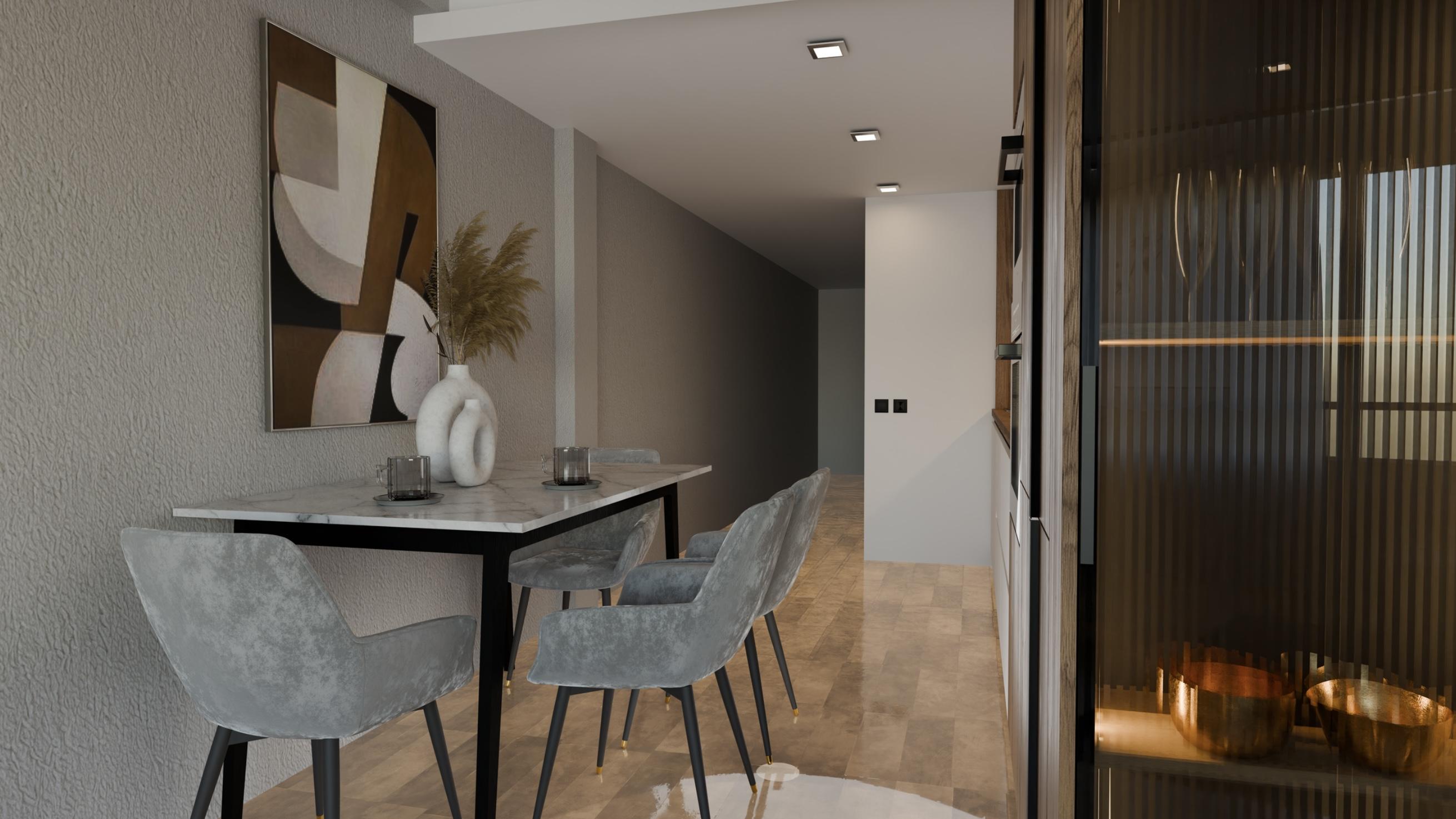 Kitchen area in penthouse, Altozano