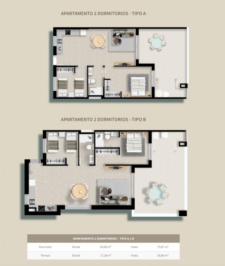 Floor plan of the 2-bedroom apartment in Torreblanca
