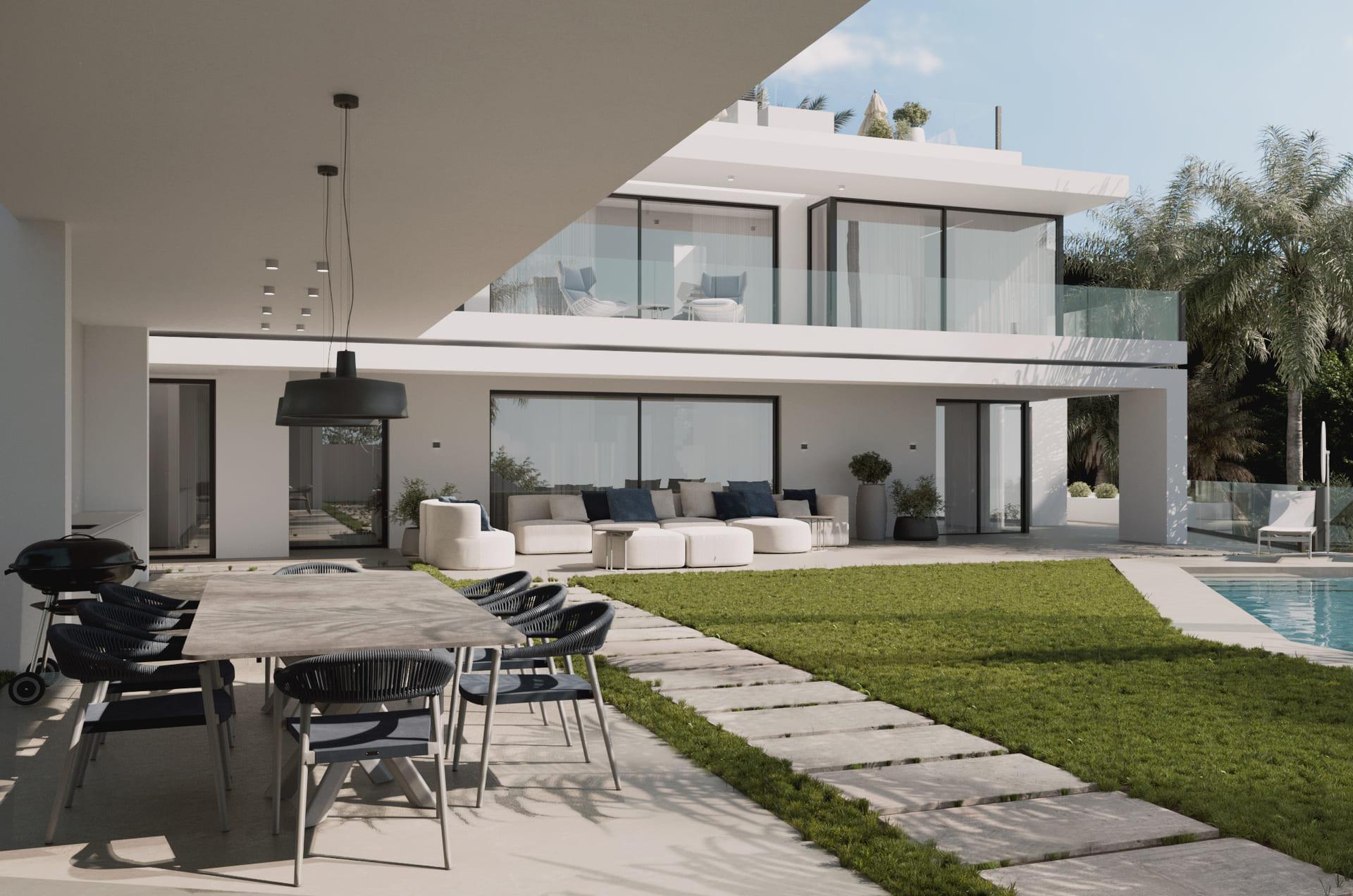 Garage or parking area in new-build villa, Cascada de Camojan