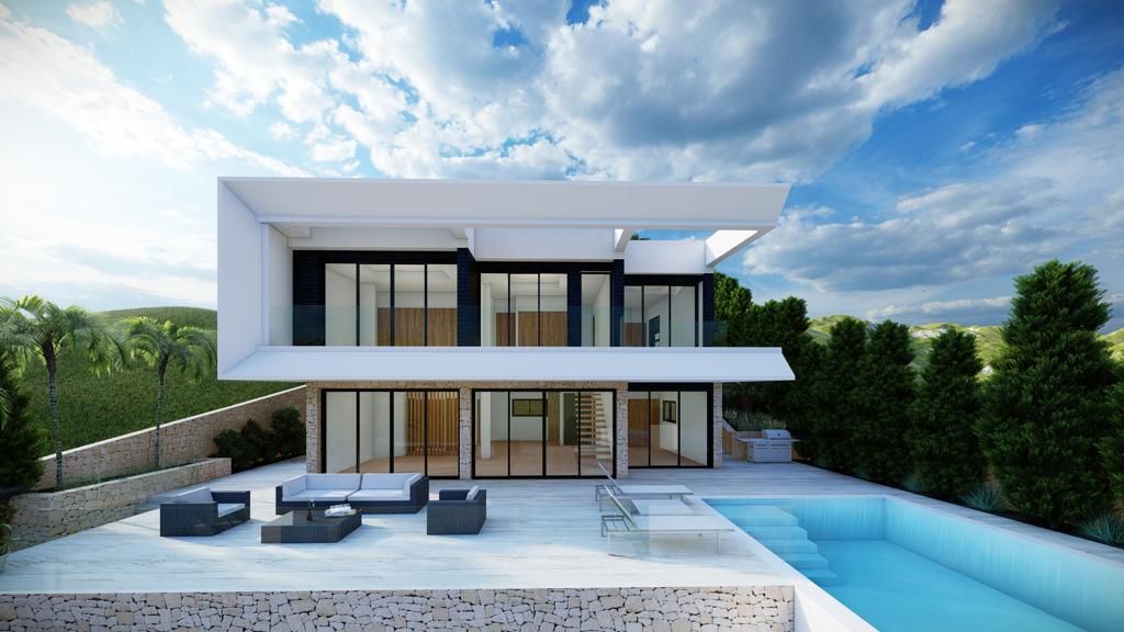 Living area in 4-bedroom new-build villa, Altea Hills