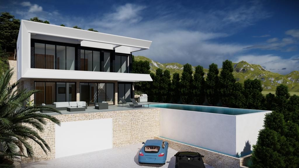 Garden and outdoor space of new-build villa in Altea Hills