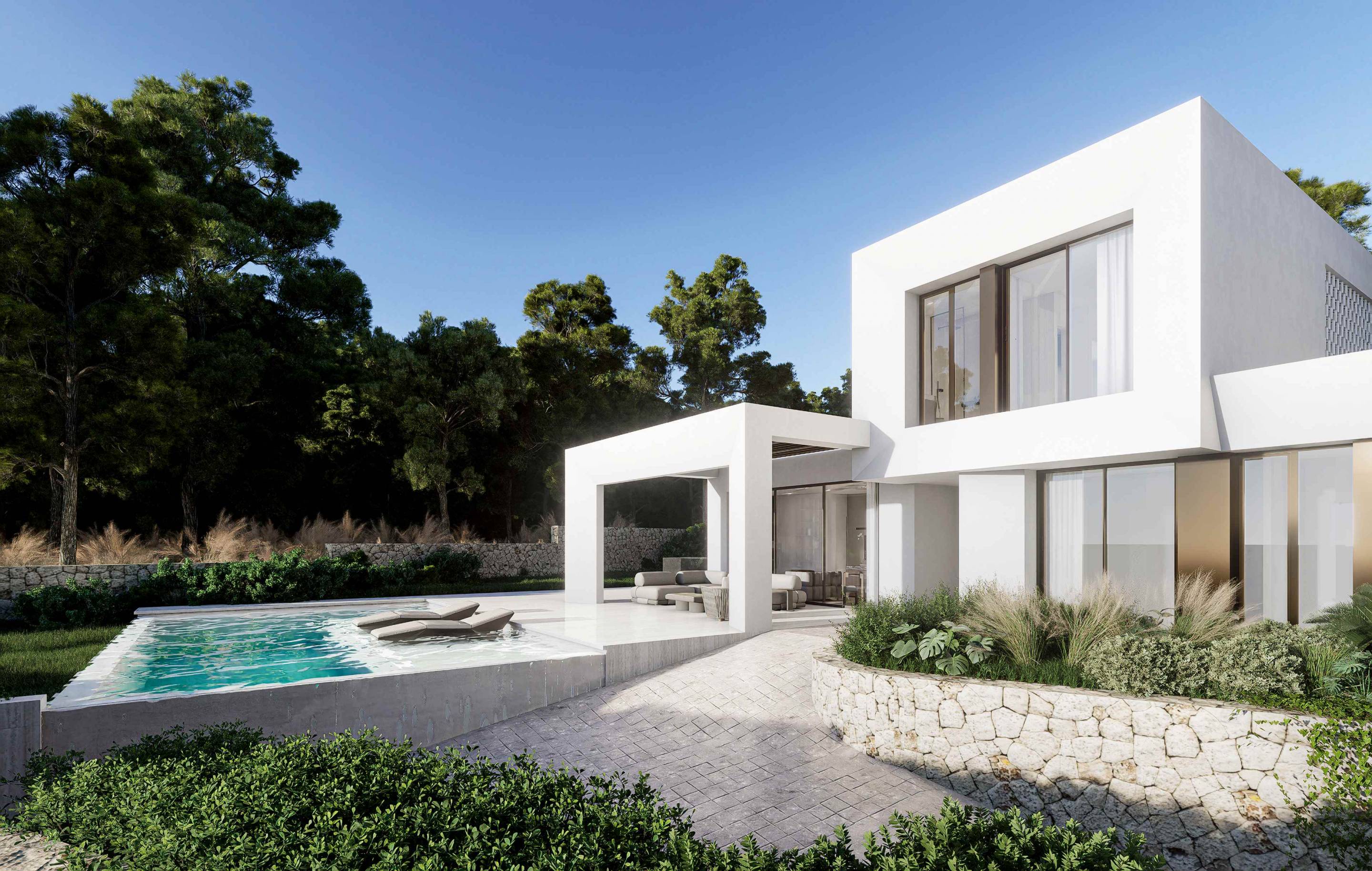 Landscaped plot around new-build villa, Las Colinas Golf, Orihuela