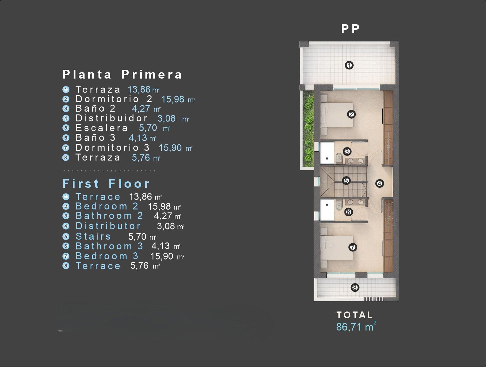 Site or plot plan of new-build villa, Las Filipinas, Orihuela Costa