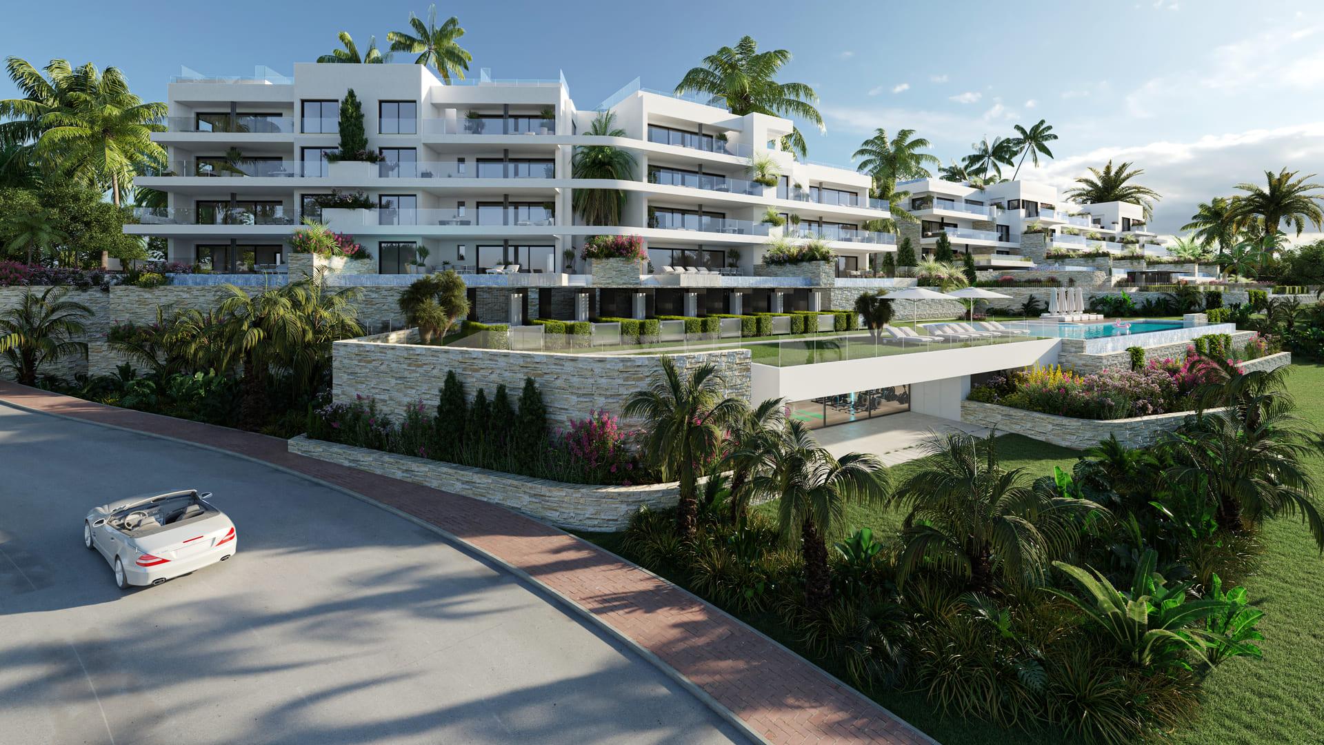 Floor plan of the 2-bedroom apartment in Las Colinas Golf