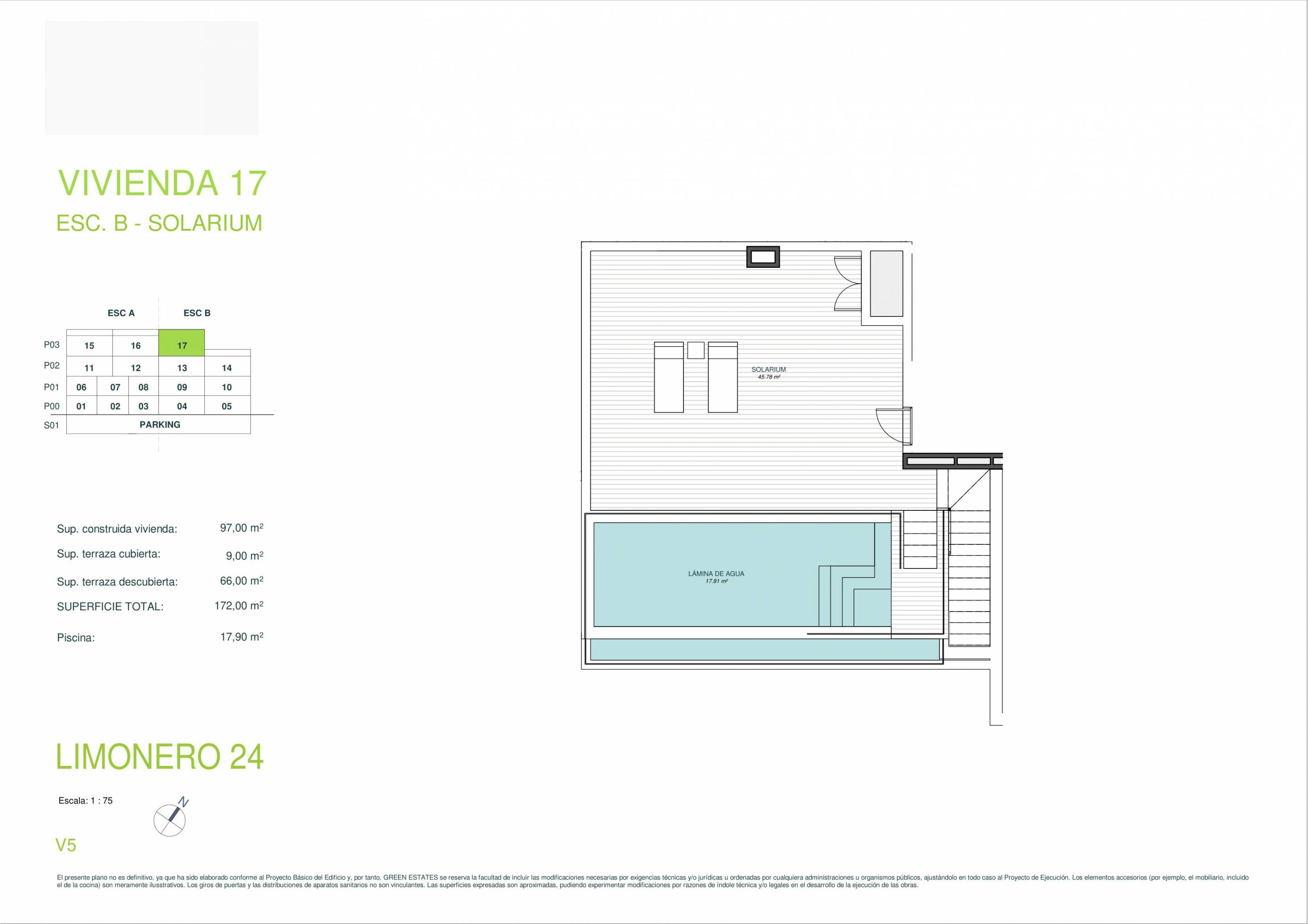 Floor plan of the 2-bedroom apartment in Las Colinas Golf (view 30)