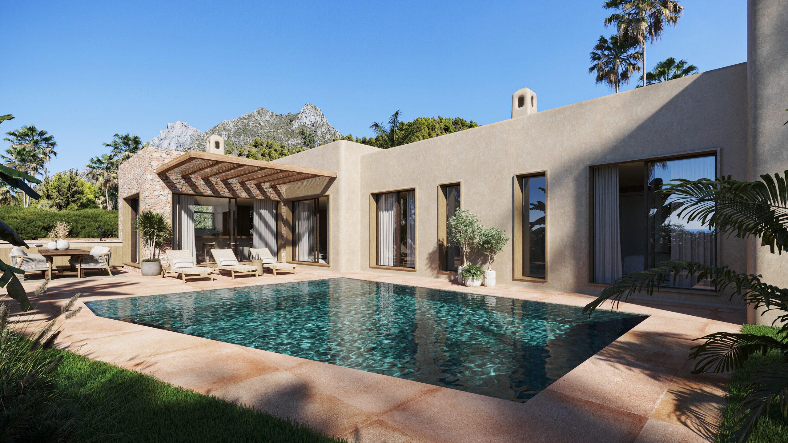 Villa for sale in Valle Del Sol, Jávea - exterior view of new-build property on 1000m2 plot