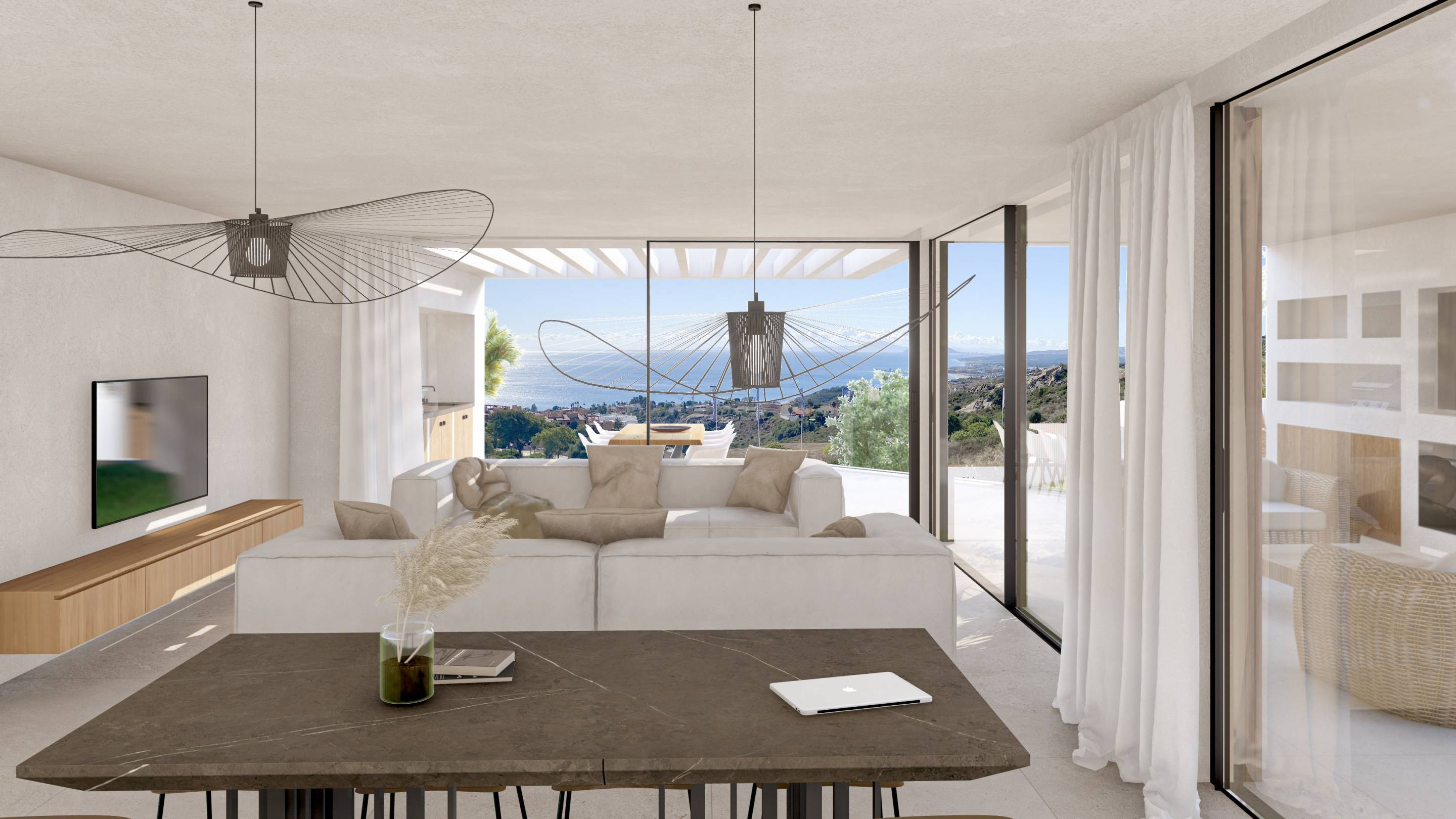 Hallway and entrance in new-build villa, Bahia de las Rocas, Manilva