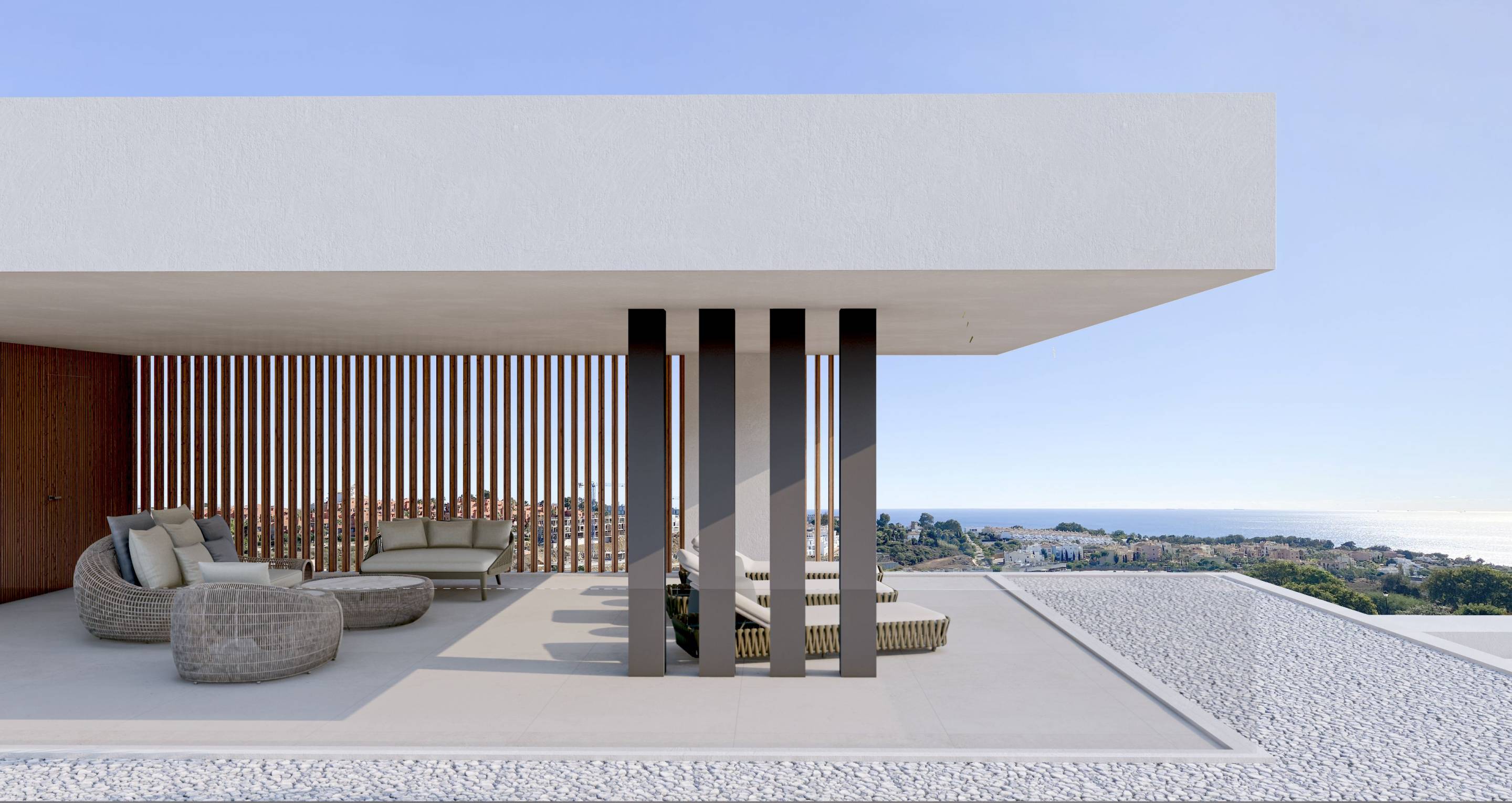 Upper-floor landing in new-build villa, Bahia de las Rocas, Manilva