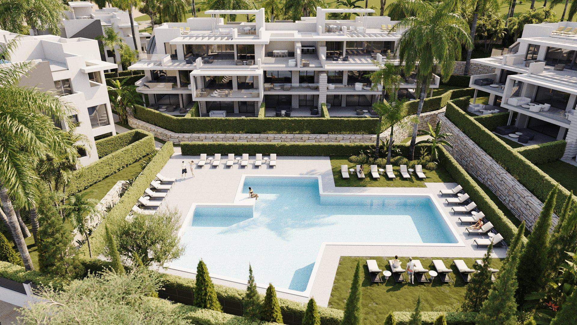Apartment for sale in Azata Golf Estepona Oeste, Estepona - exterior view of new-build development