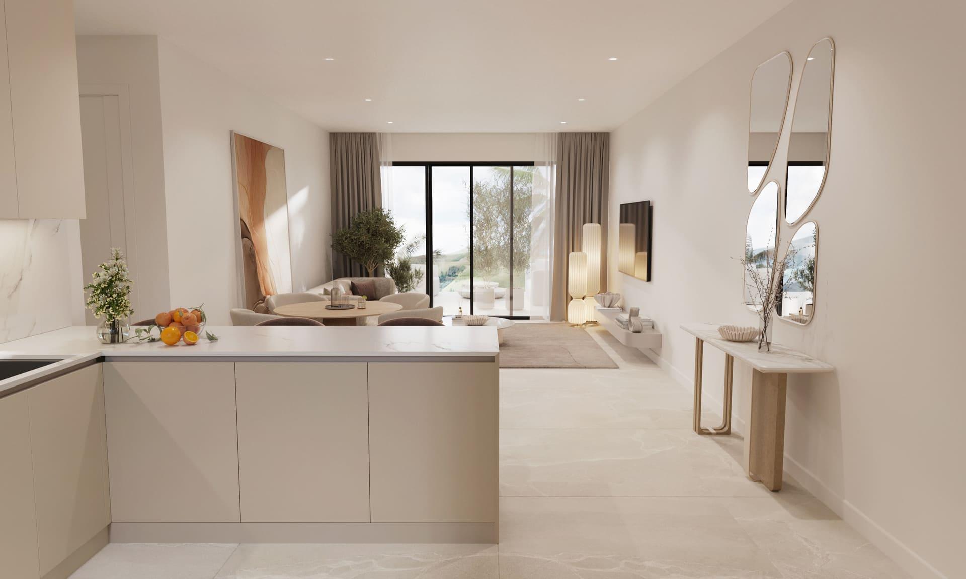 Built-in wardrobe detail in bedroom, new-build apartment, Azata Golf Estepona Oeste
