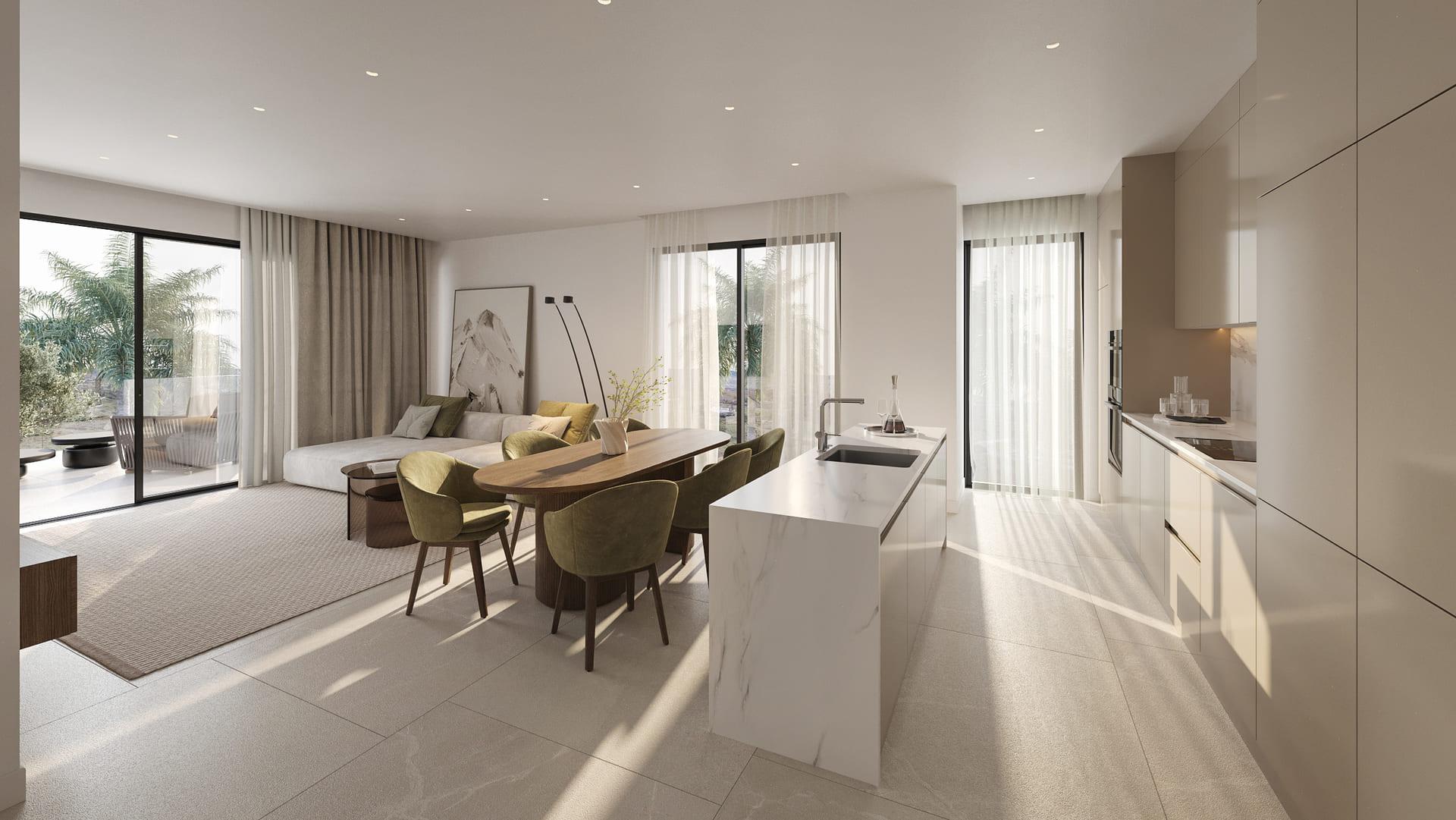 Street-level view of development frontage, Azata Golf Estepona Oeste, Estepona