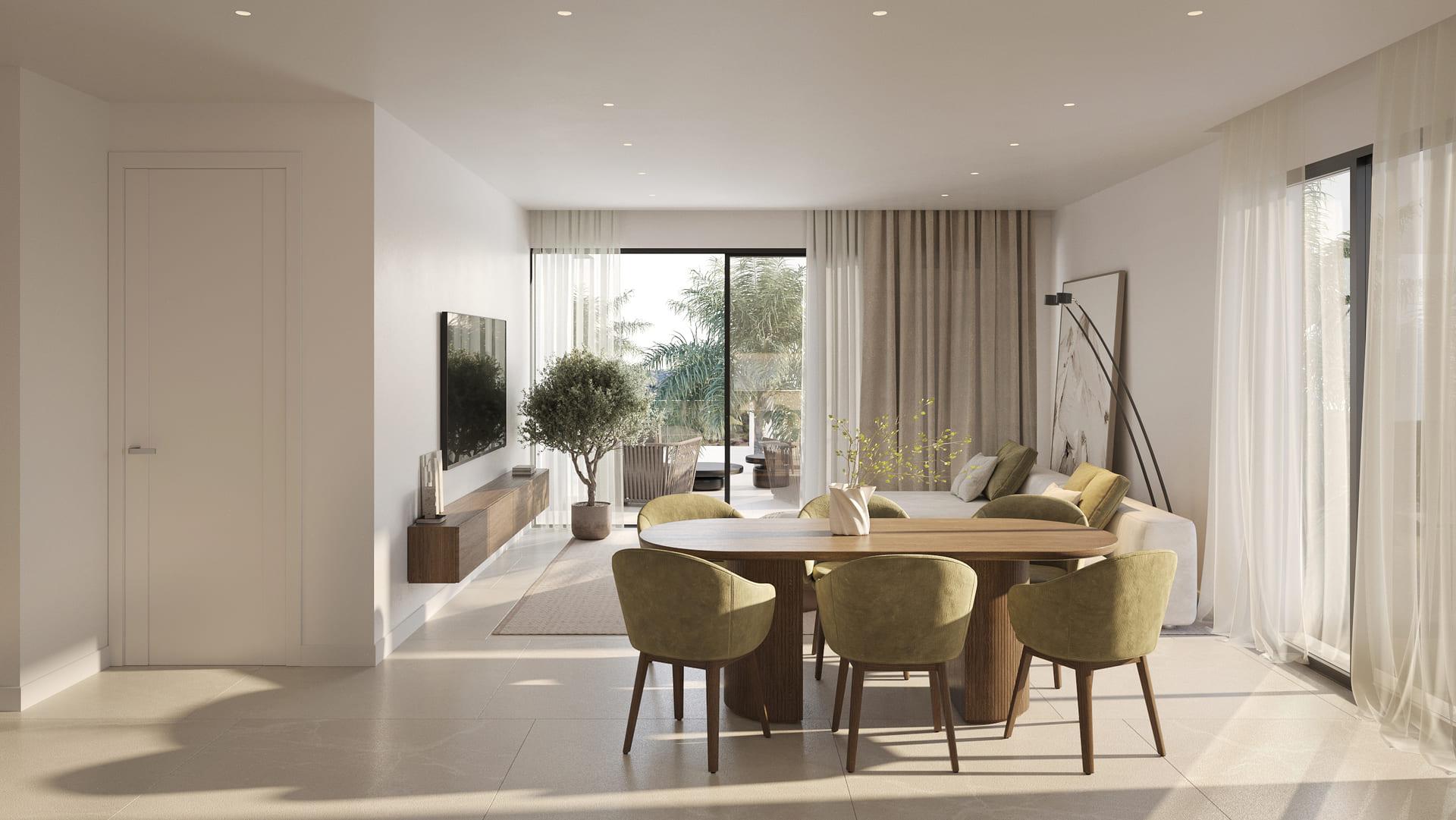Lift lobby interior in new-build development, Azata Golf Estepona Oeste