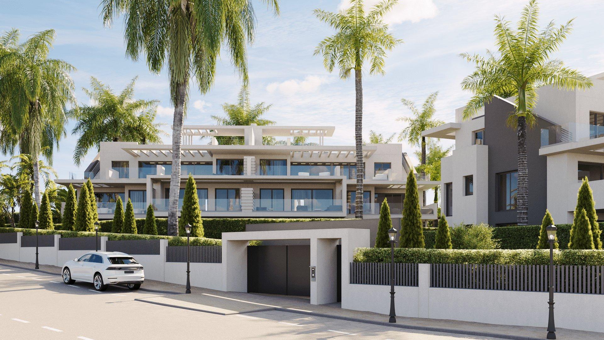 Main bedroom with fitted storage in 3-bedroom apartment, Azata Golf Estepona Oeste
