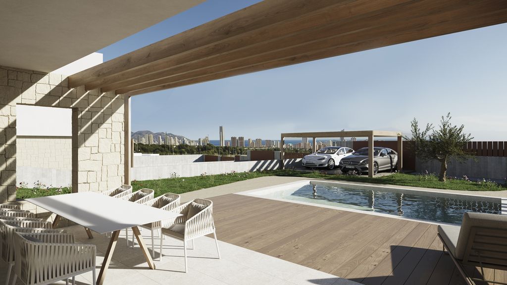 Interior hallway of new-build villa, Camporrosso Village, Finestrat