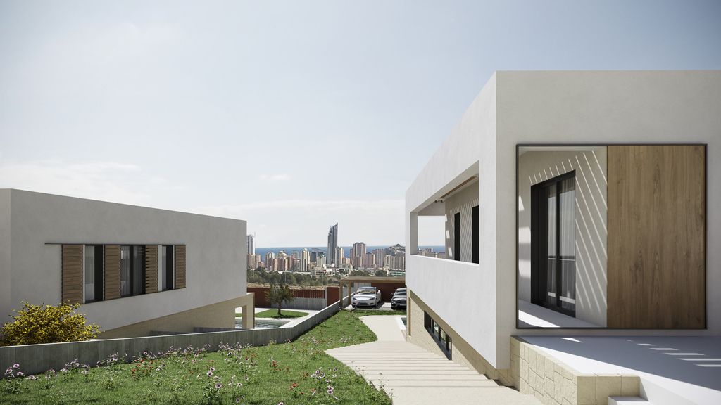 View from plot of new-build villa towards surrounding area, Camporrosso Village