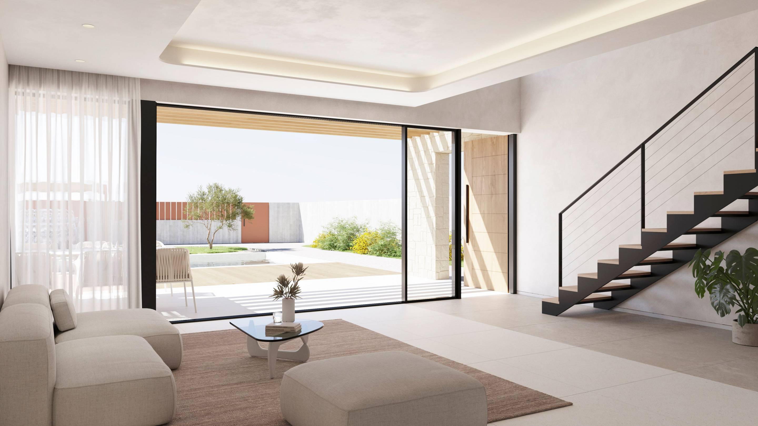 Outdoor terrace paving detail, new-build villa, Camporrosso Village