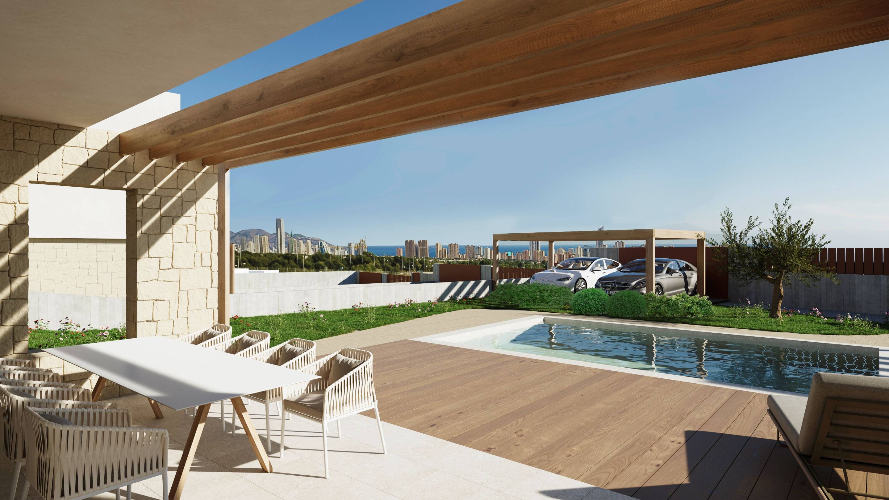 View of Finestrat hillside from plot, Camporrosso Village villa