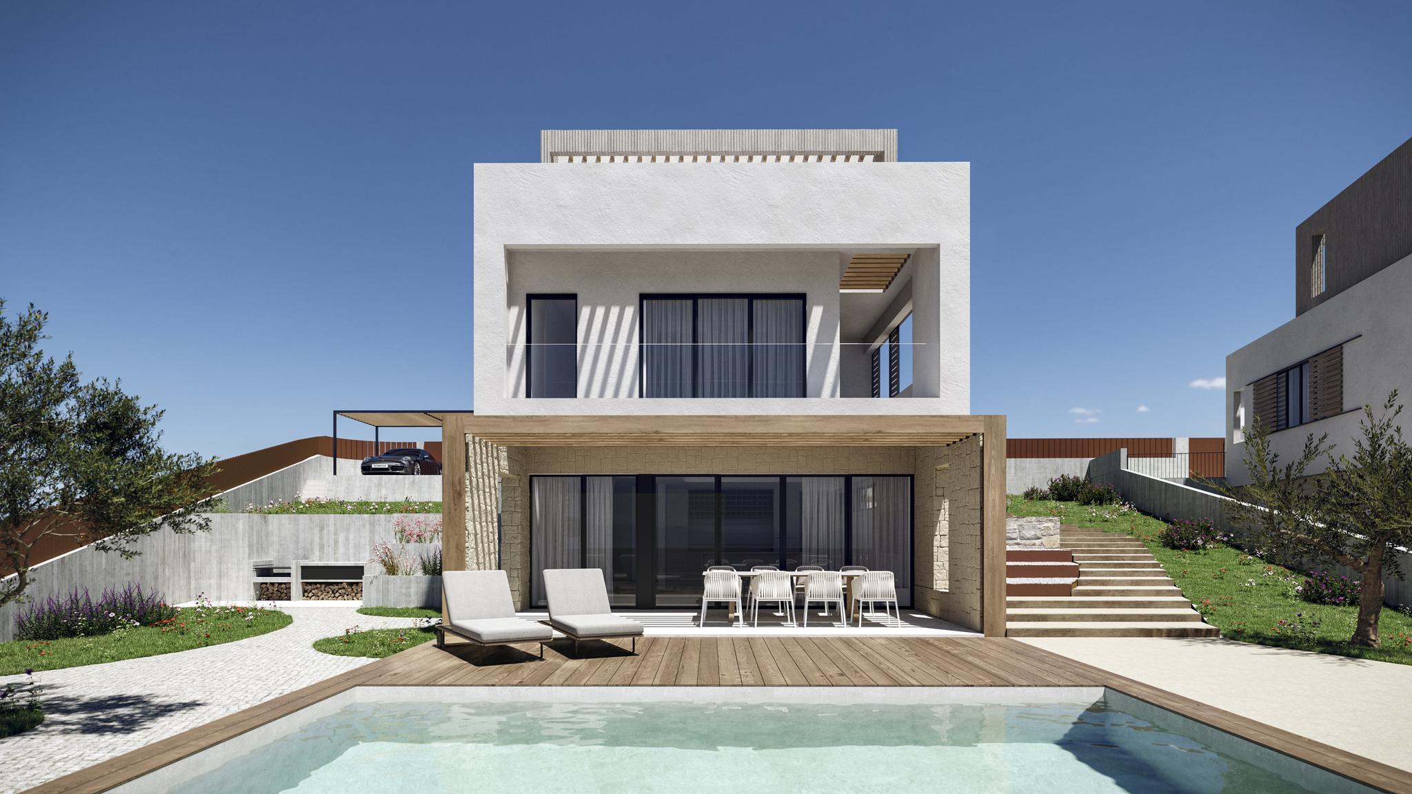 Open-plan living and dining area in 3-bedroom villa, Camporrosso Village