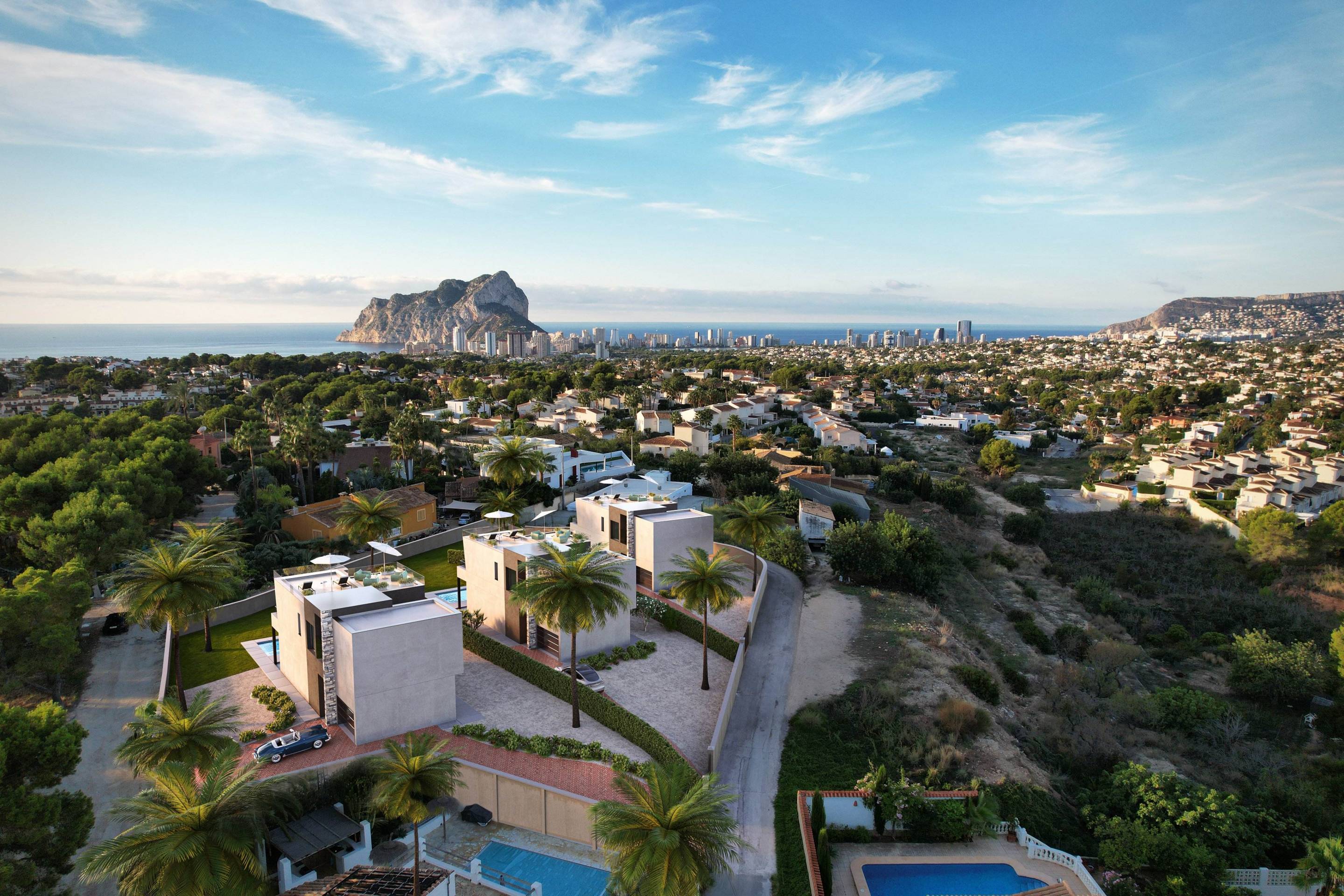 View from solarium of new-build villa, Cometa-Carrió, Calpe