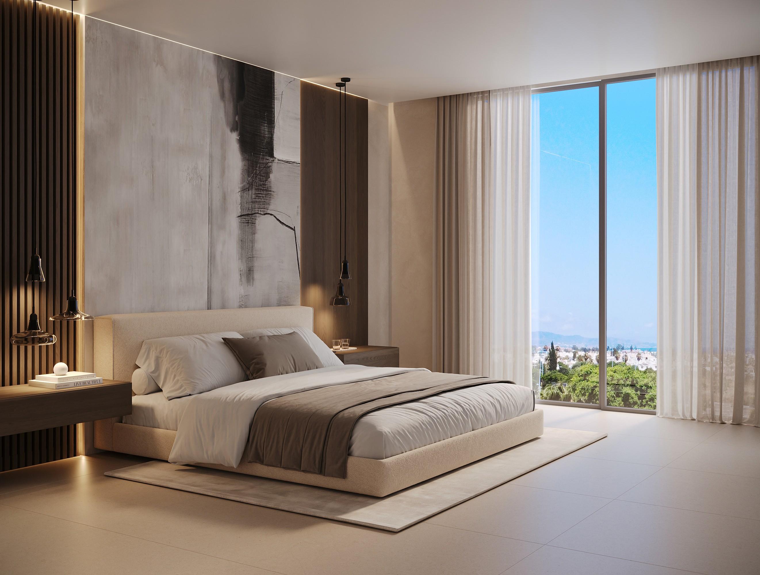 Master bedroom with window, new-build bungalow, San Pedro, Marbella