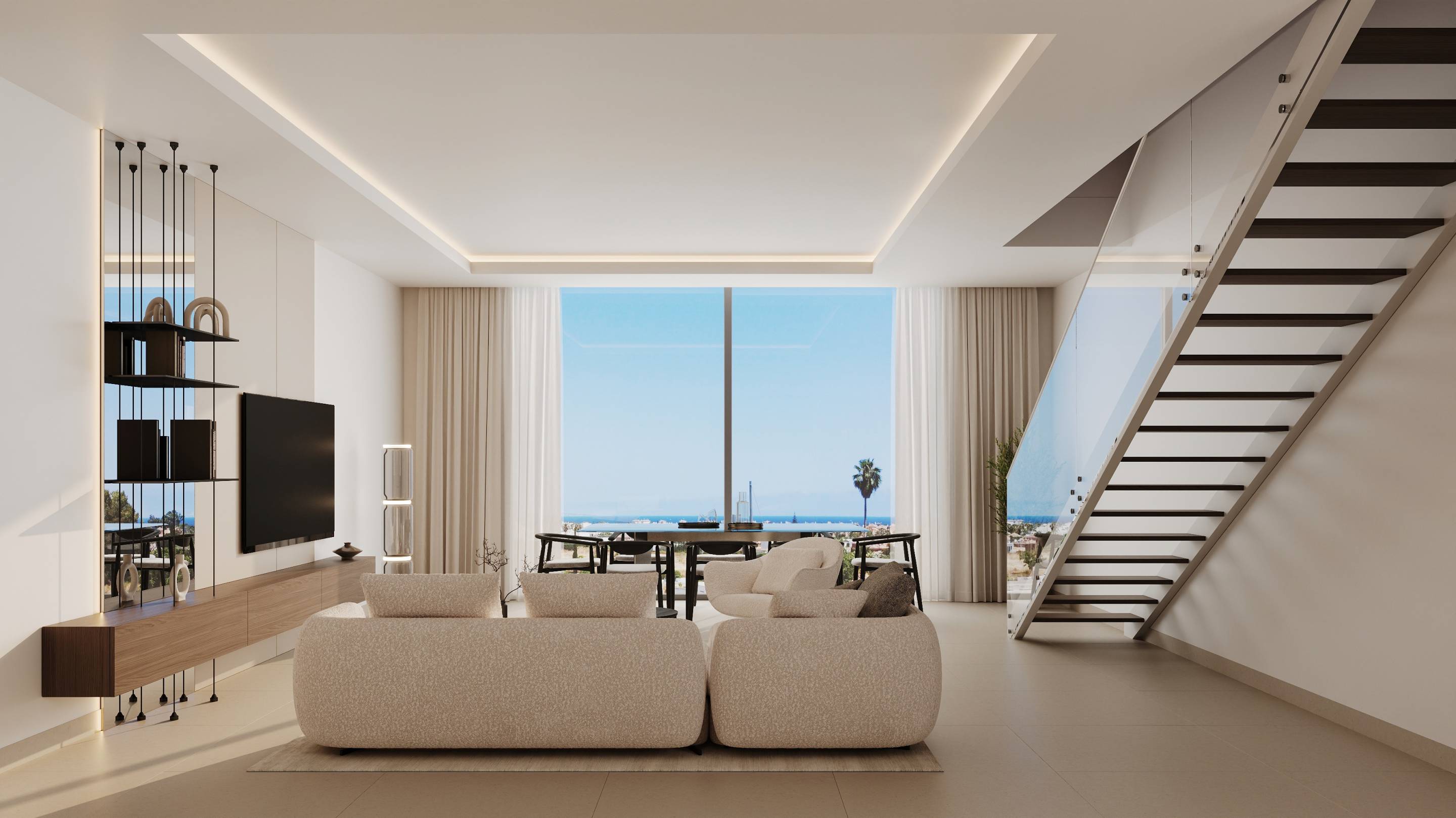 Communal pool with sunbathing area, San Pedro development, Marbella