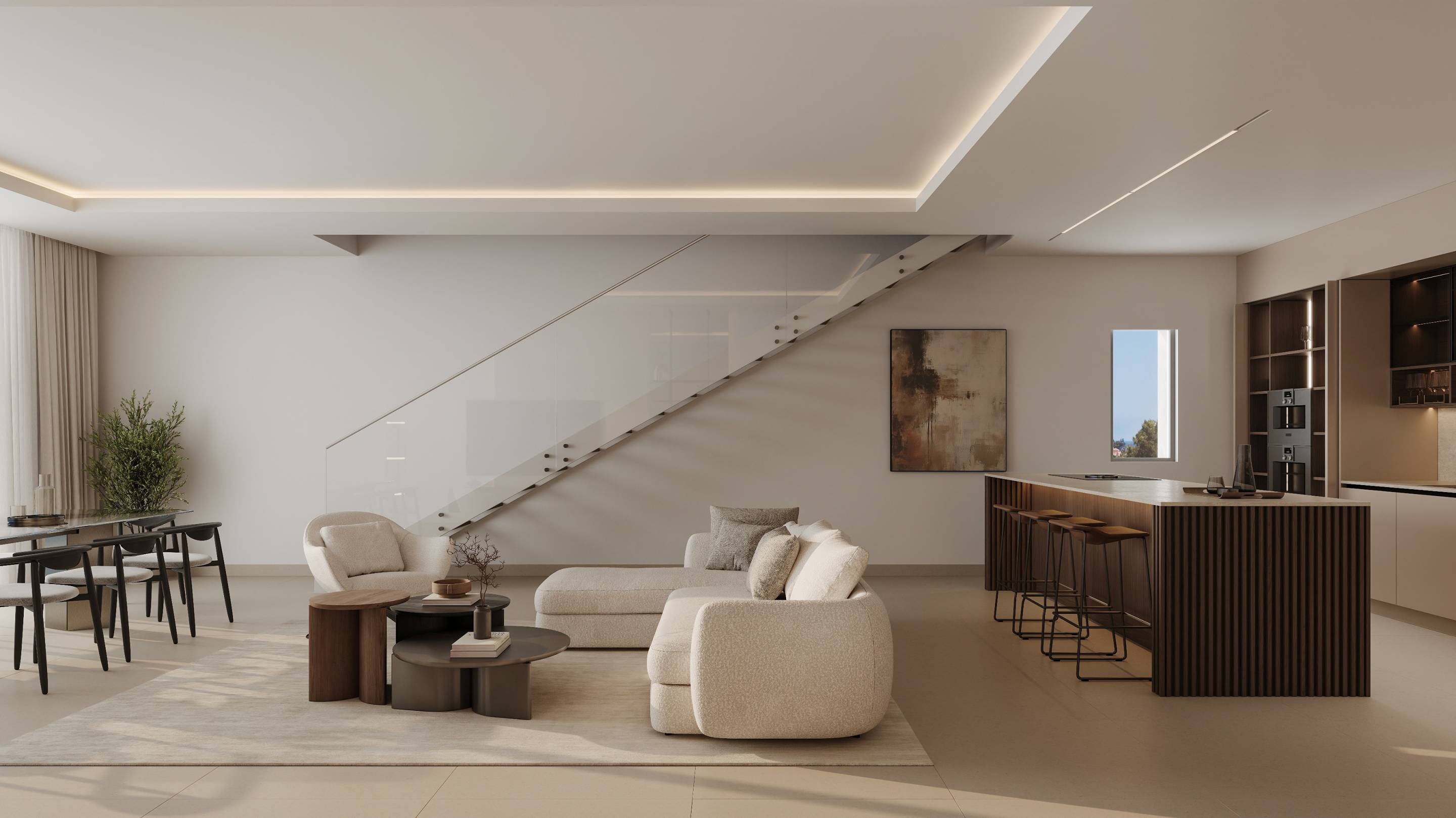 Communal walkway within new-build development, San Pedro, Marbella