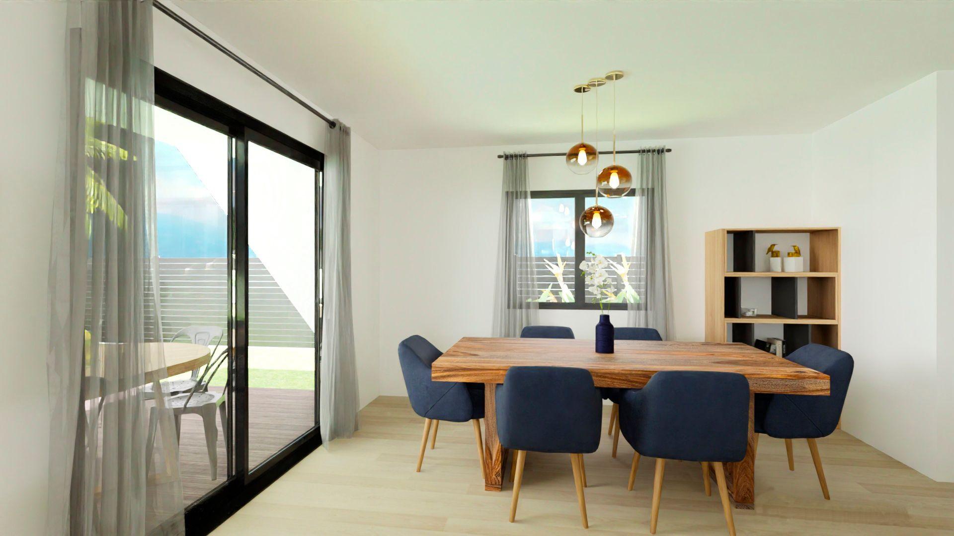 Front elevation of 3-bedroom new-build villa in La Montanosa, Hondón de las Nieves