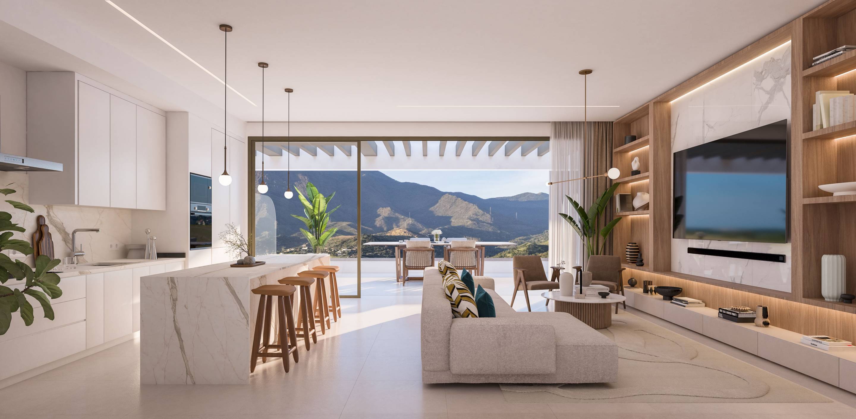 Building entrance and lobby area, new-build development, Las Mesas