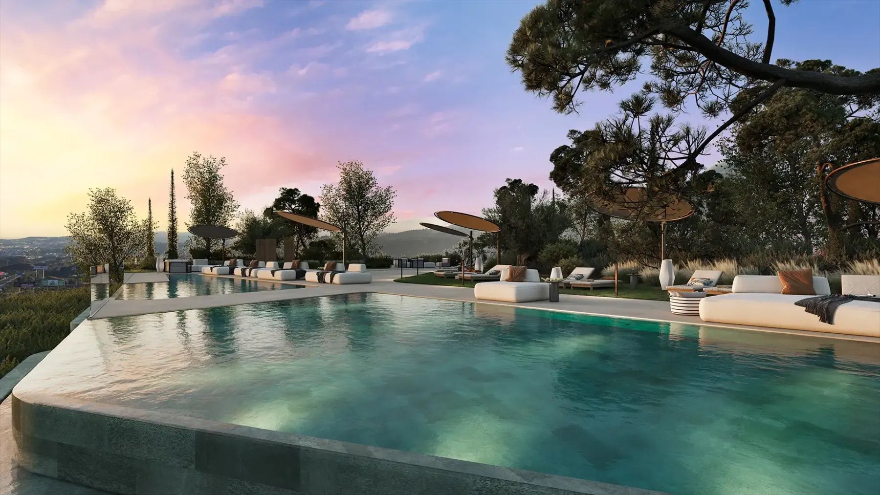 Communal gardens of new-build development in El Higuerón, Fuengirola