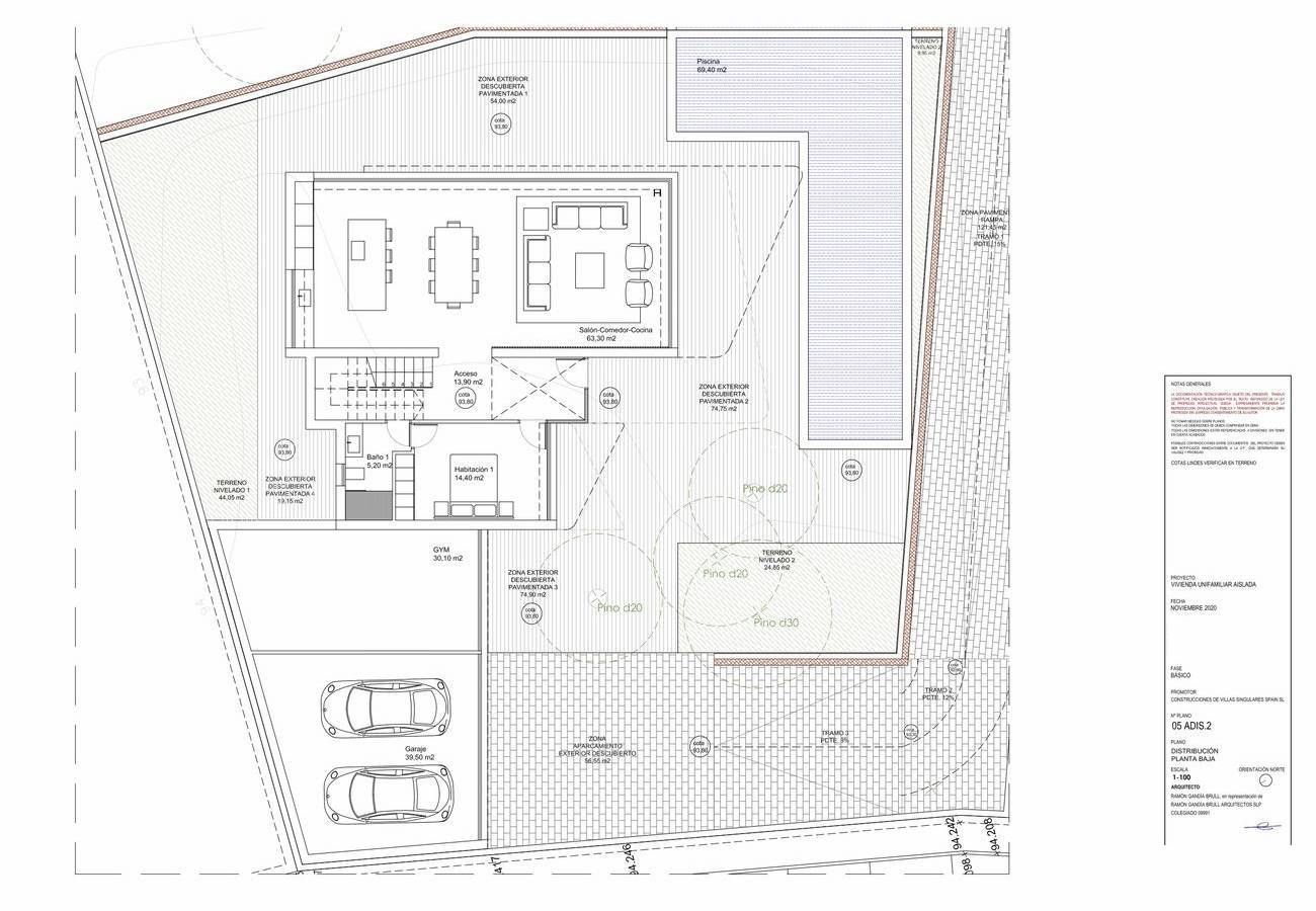 Floor plan of 3-bedroom villa in Altea la Vella, Altea - 536 m2 build