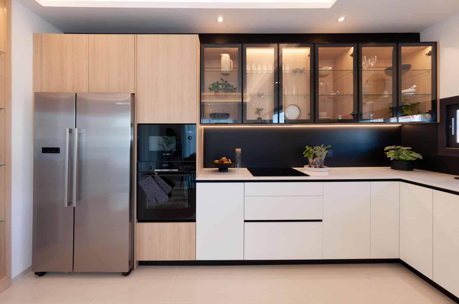 Interior detail of open-plan living area, new-build villa, Centro de la Ciudad Quesada