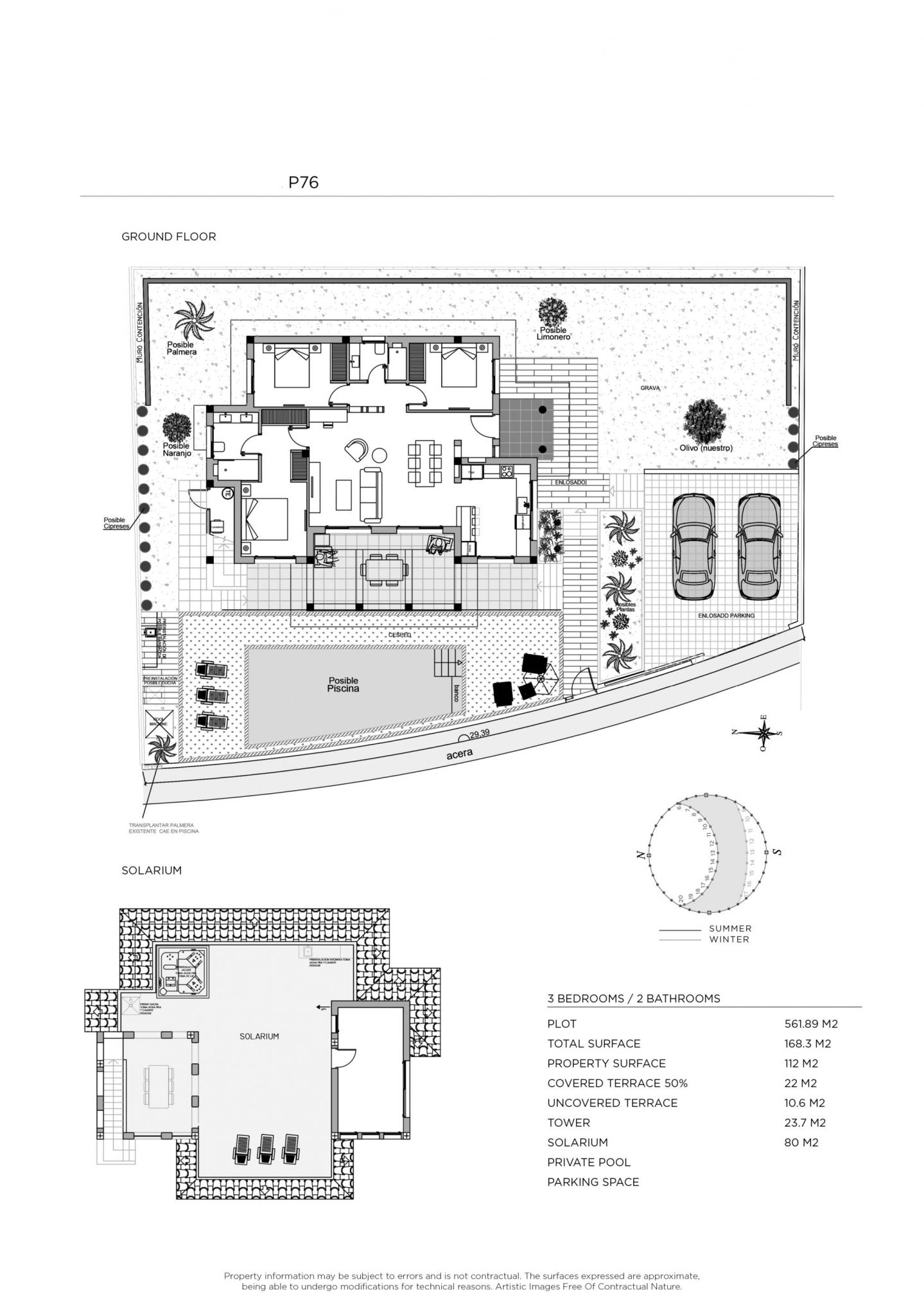 Floor plan of 3-bedroom villa in Centro de la Ciudad Quesada, Rojales