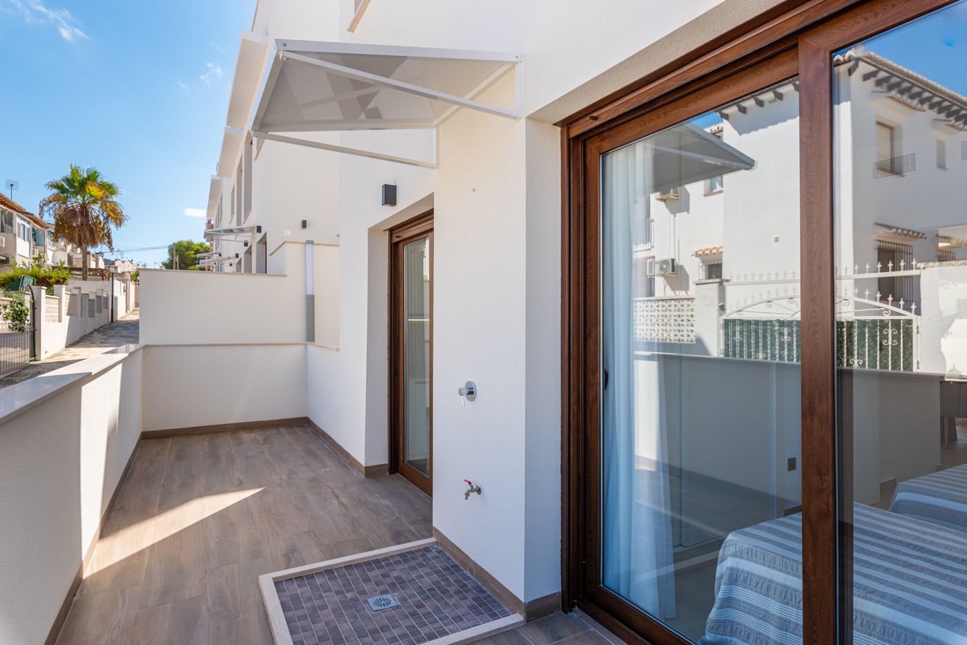 Bathroom vanity and mirror in new-build apartment, Los Balcones, Torrevieja