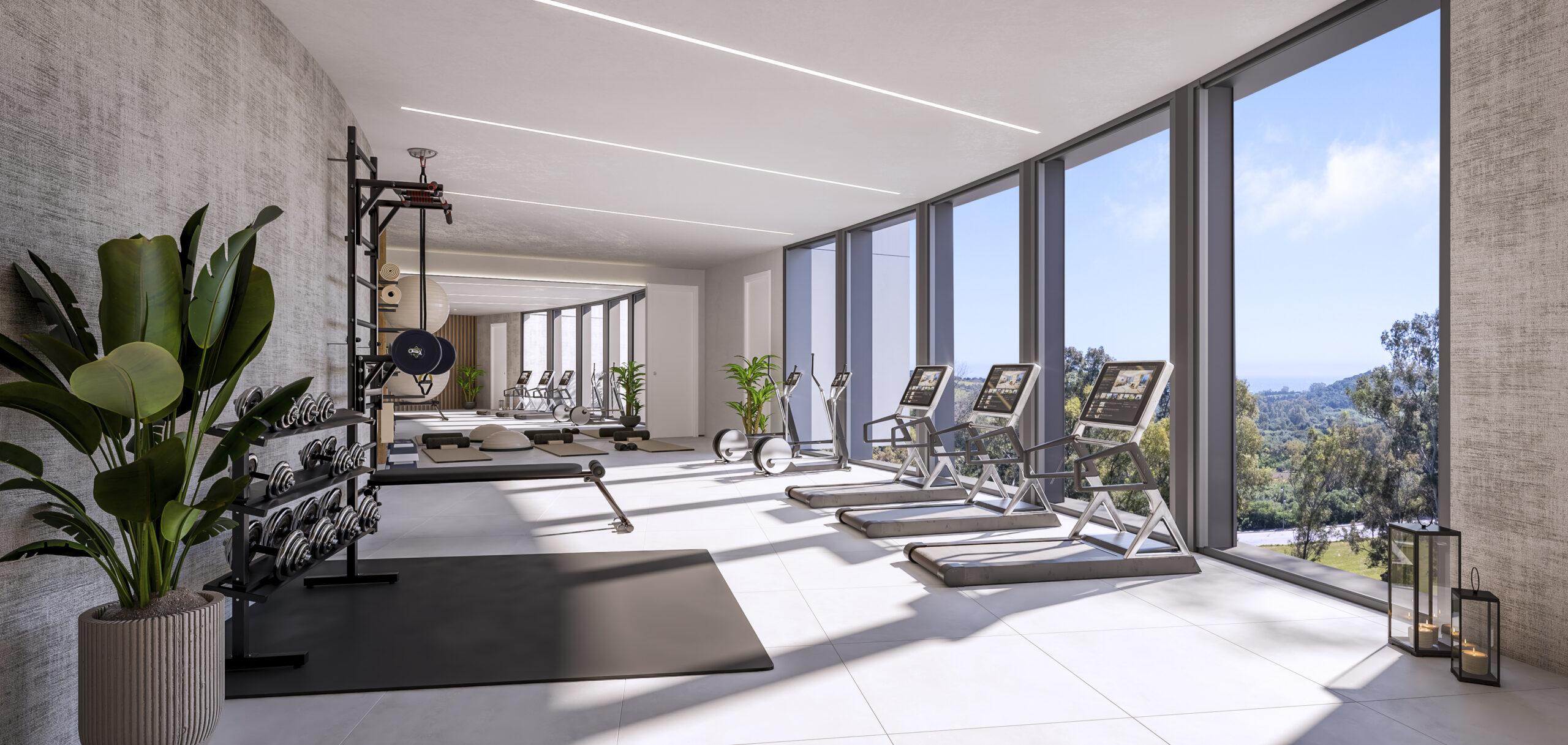 Main bedroom with fitted storage in new-build apartment, Estepona Golf