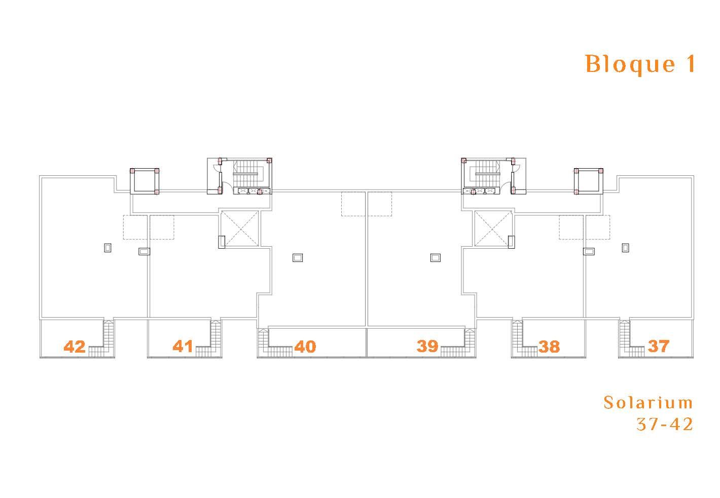 Floor plan of the 2-bedroom penthouse in Pueblo 9 (view 47)