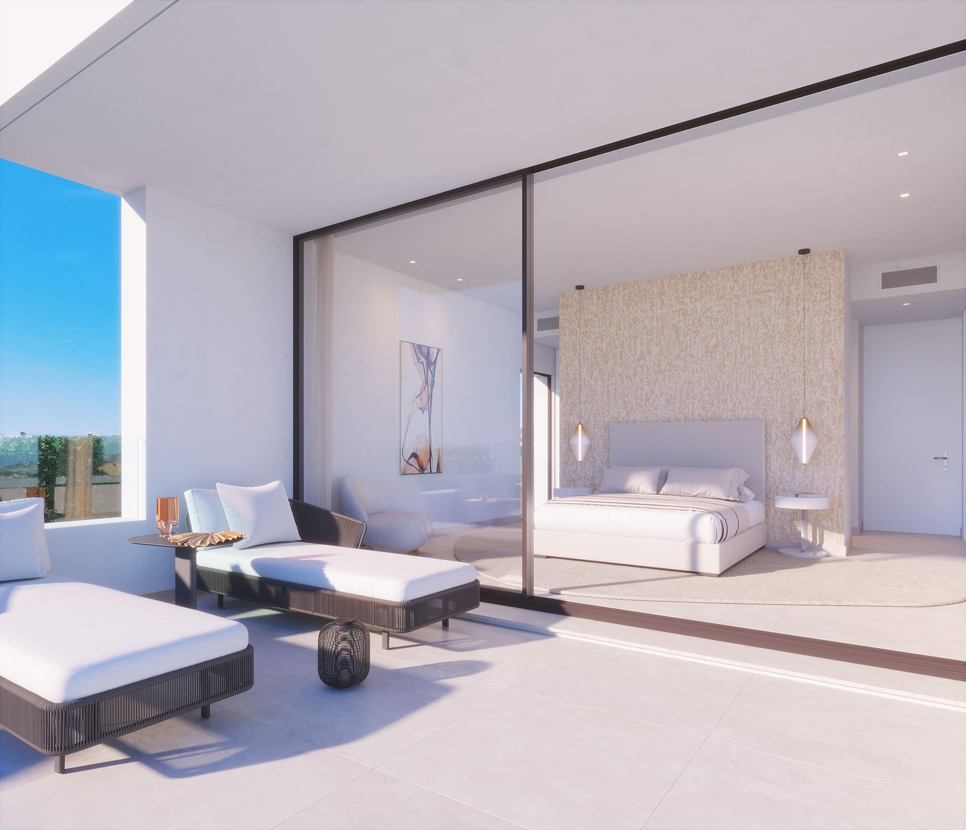 Aerial or elevated view of villa plot, Estepona Golf, Estepona