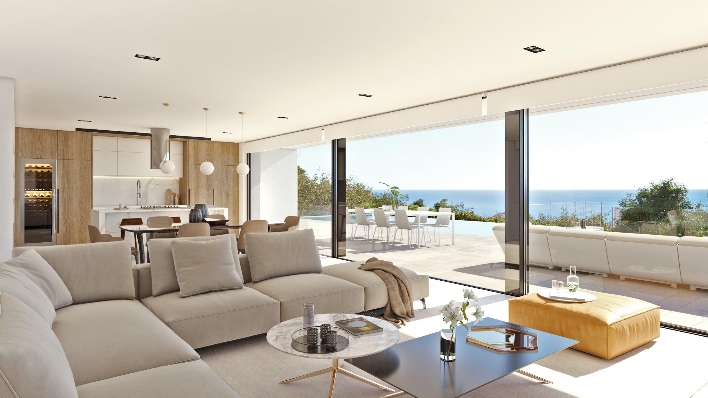 Living area in 4-bedroom villa, Benitachell, Alicante