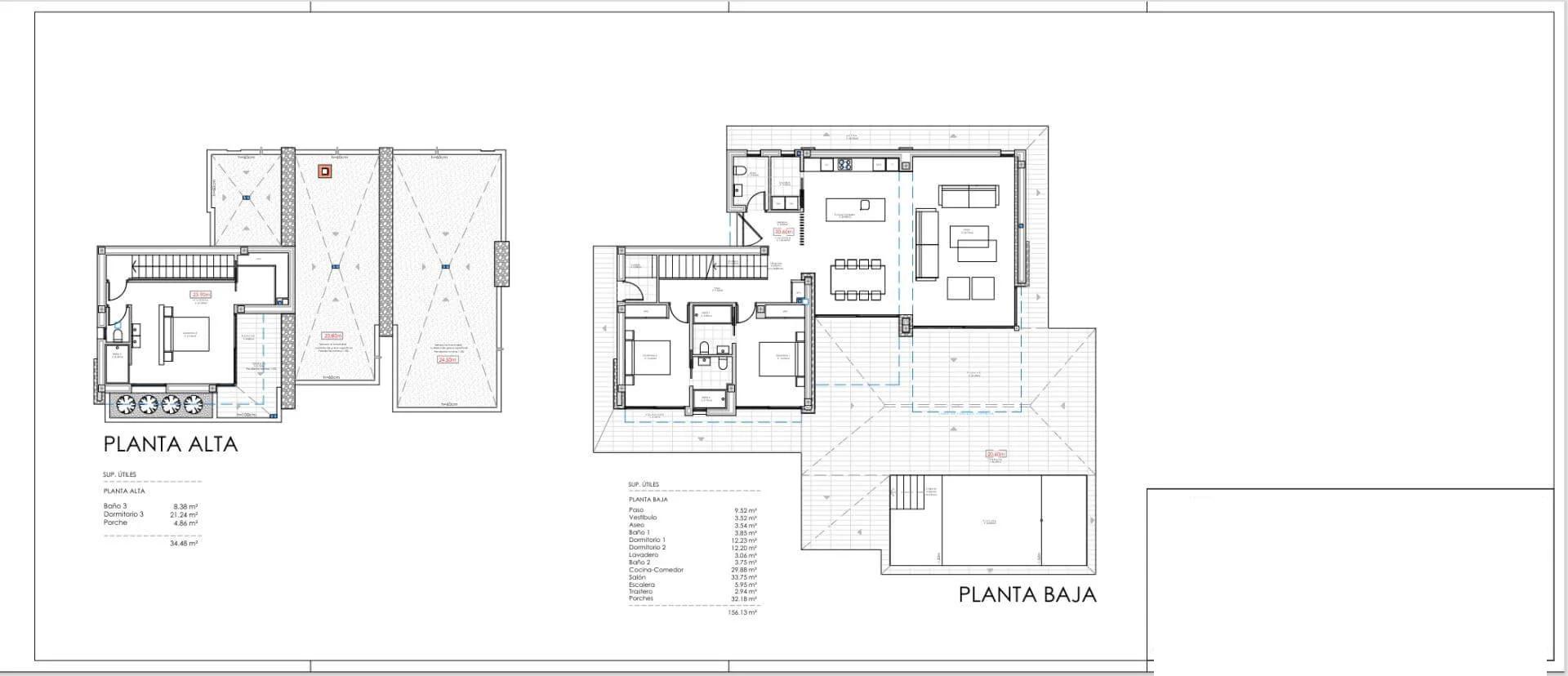 Site plan for new-build villa in El Montgó, Denia