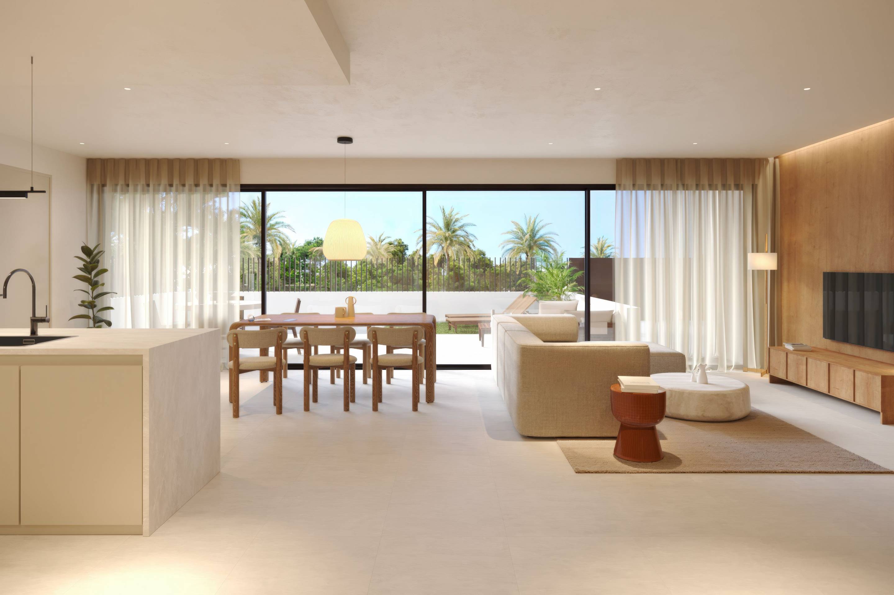 Garden area and plot surrounding new-build villa in Dolores