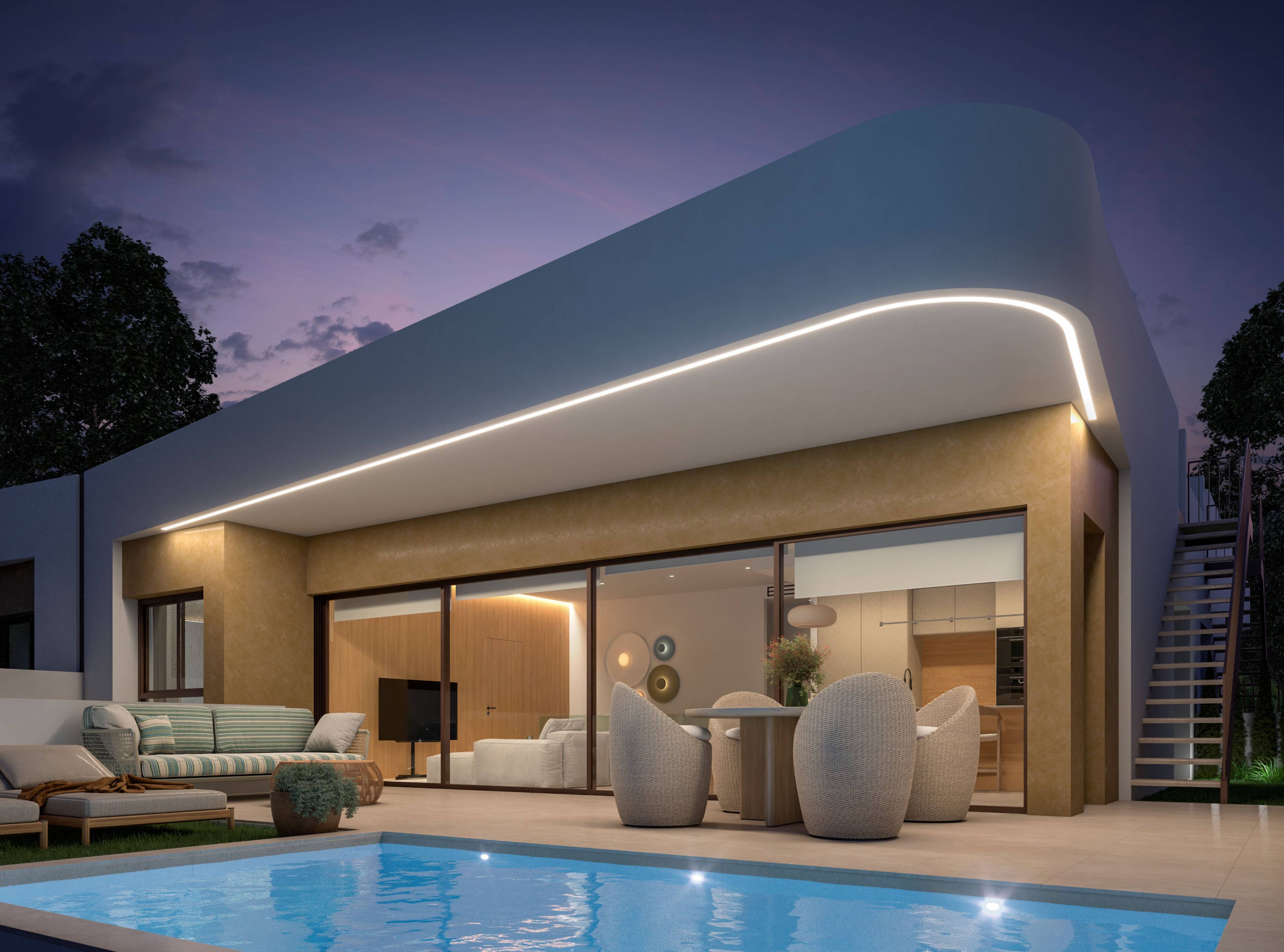 Living room interior showing floor and window layout, Dolores villa