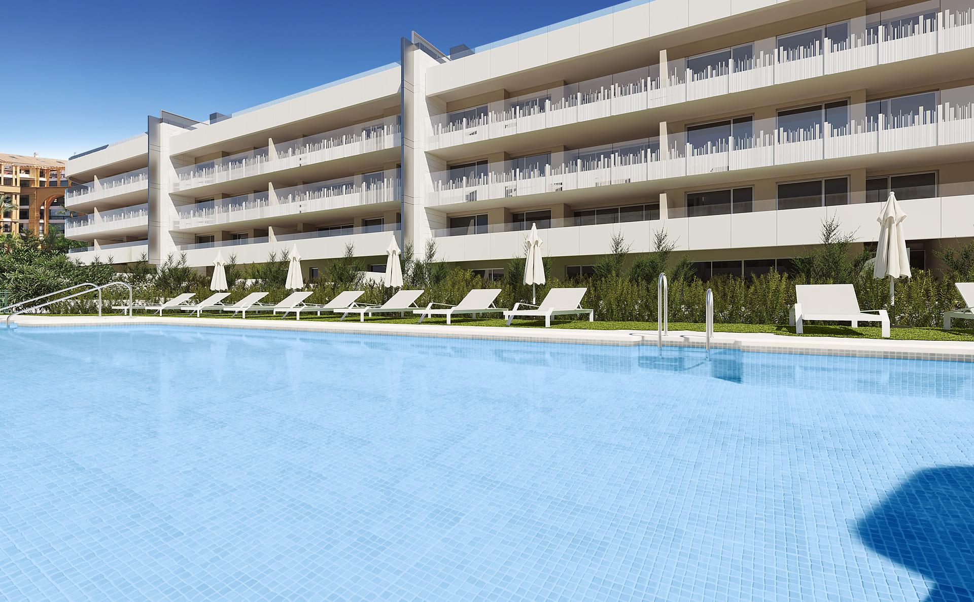 Open-plan living and dining area in 4-bedroom penthouse, San Pedro, Marbella