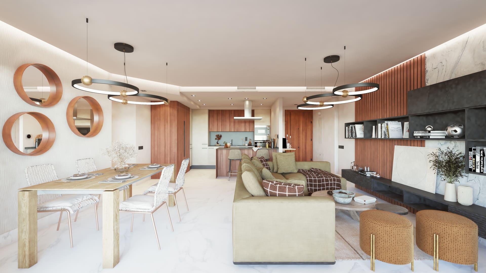 Dining area in new-build penthouse, San Pedro, Marbella