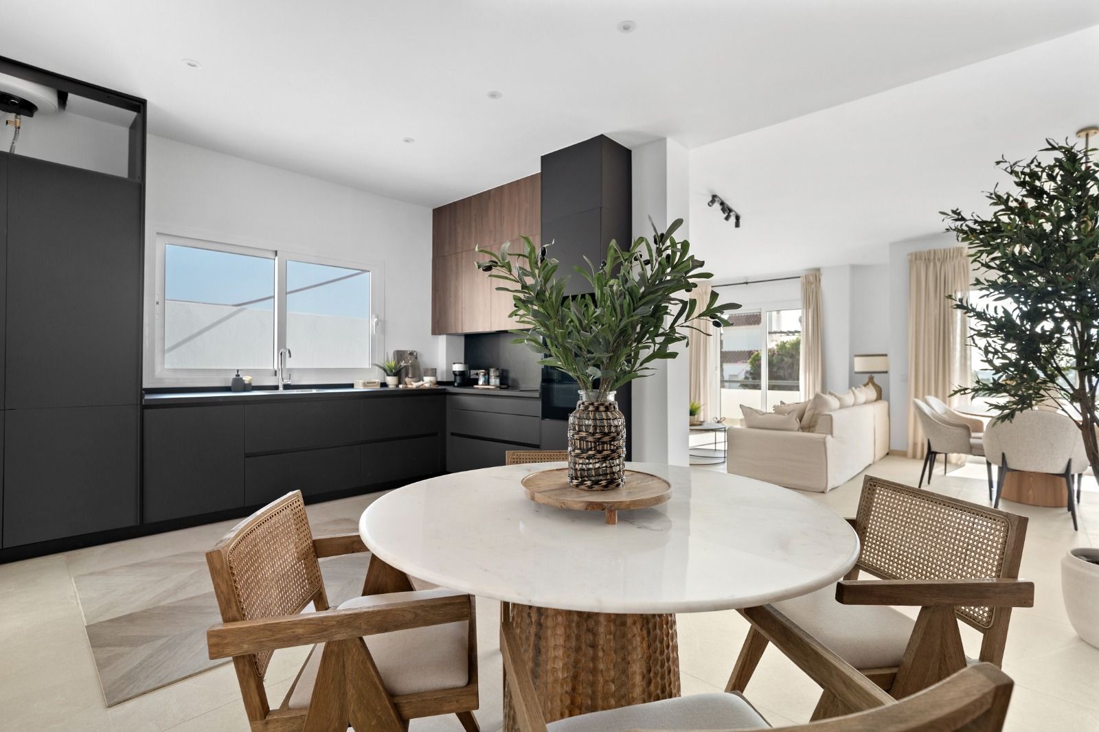 Kitchen interior in new-build villa, Mijas Pueblo, Mijas